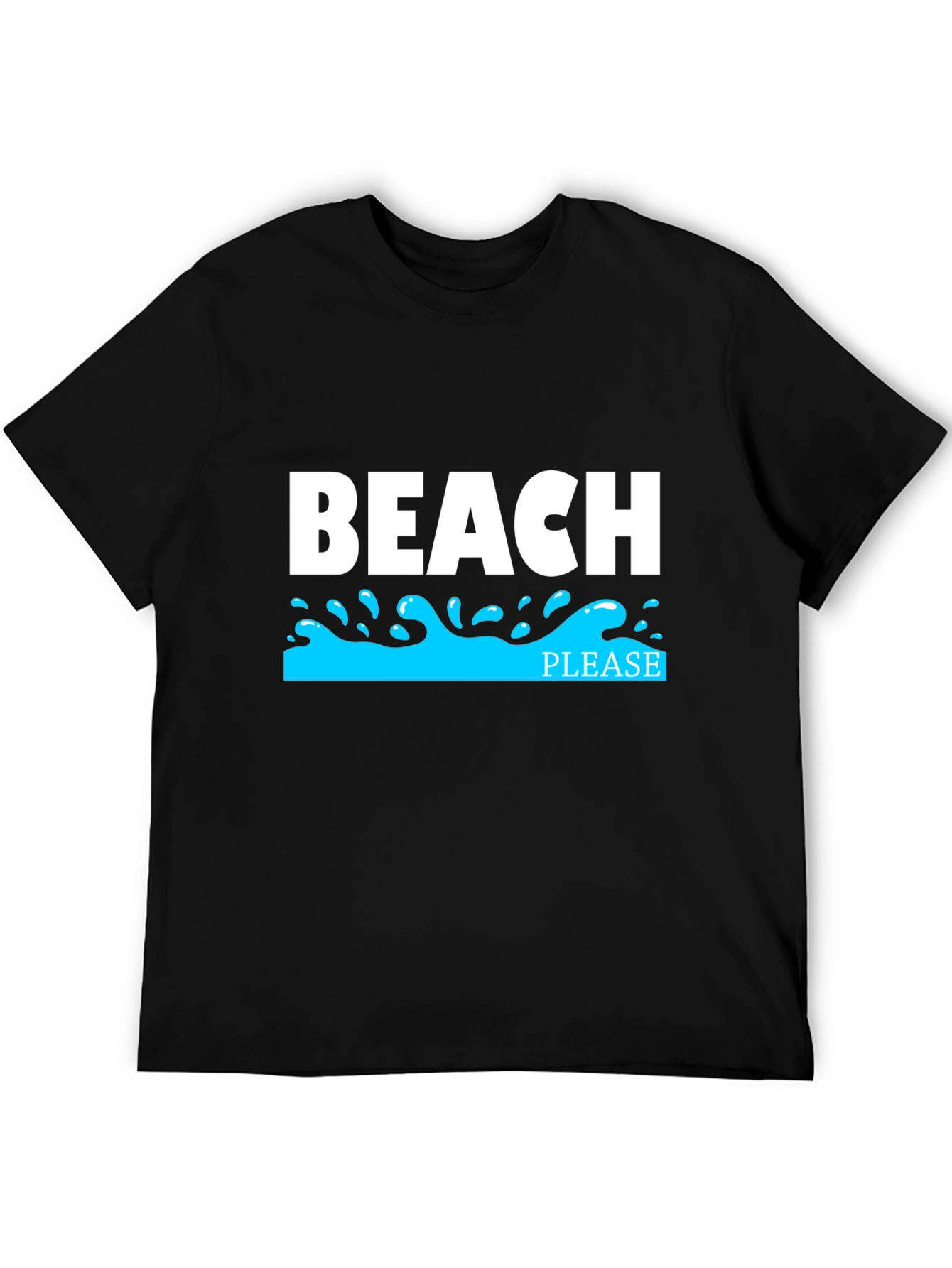 Beach Please Graphic T-Shirt - Black Tee