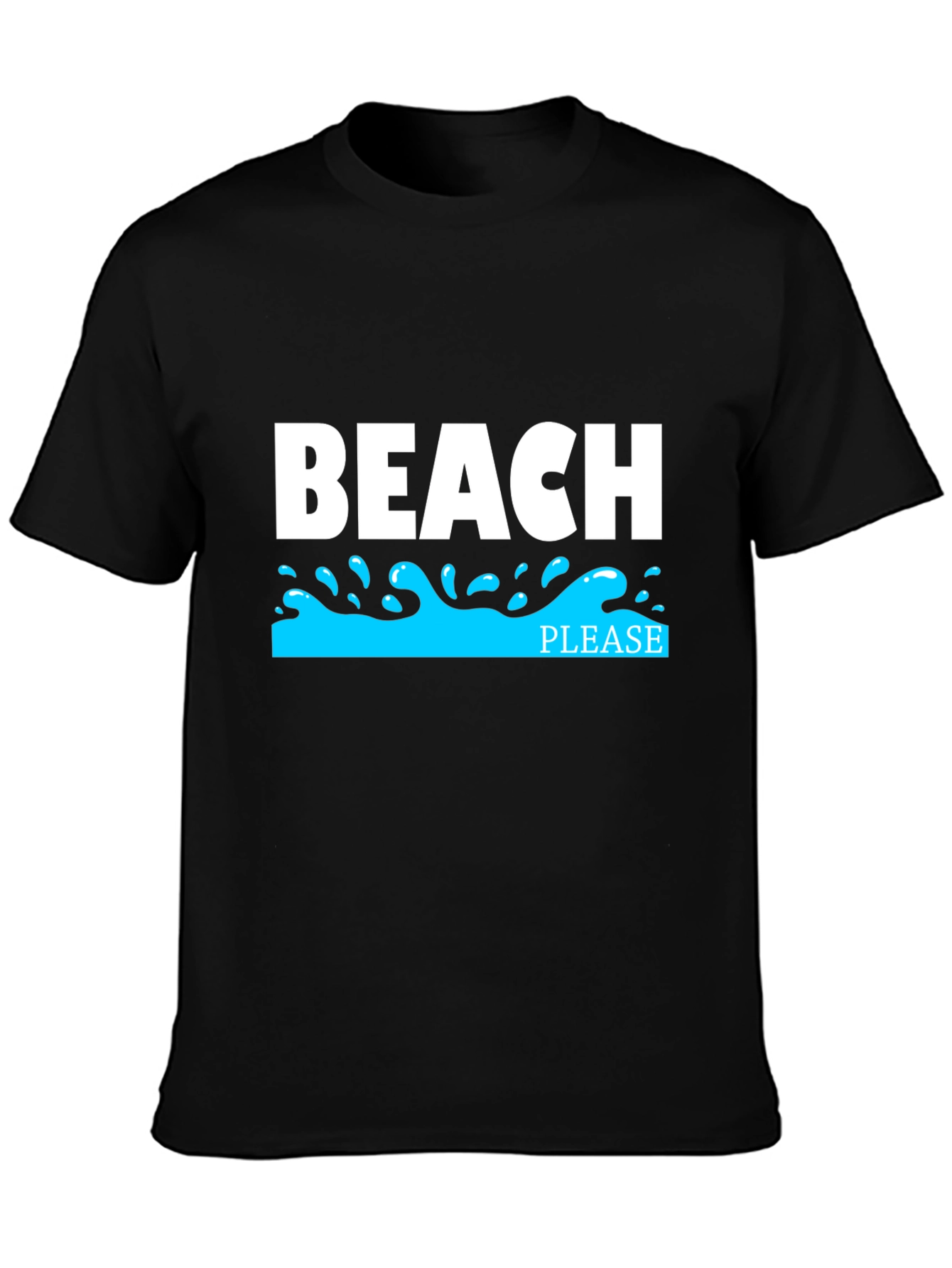 Beach Please Graphic T-Shirt - Black Tee