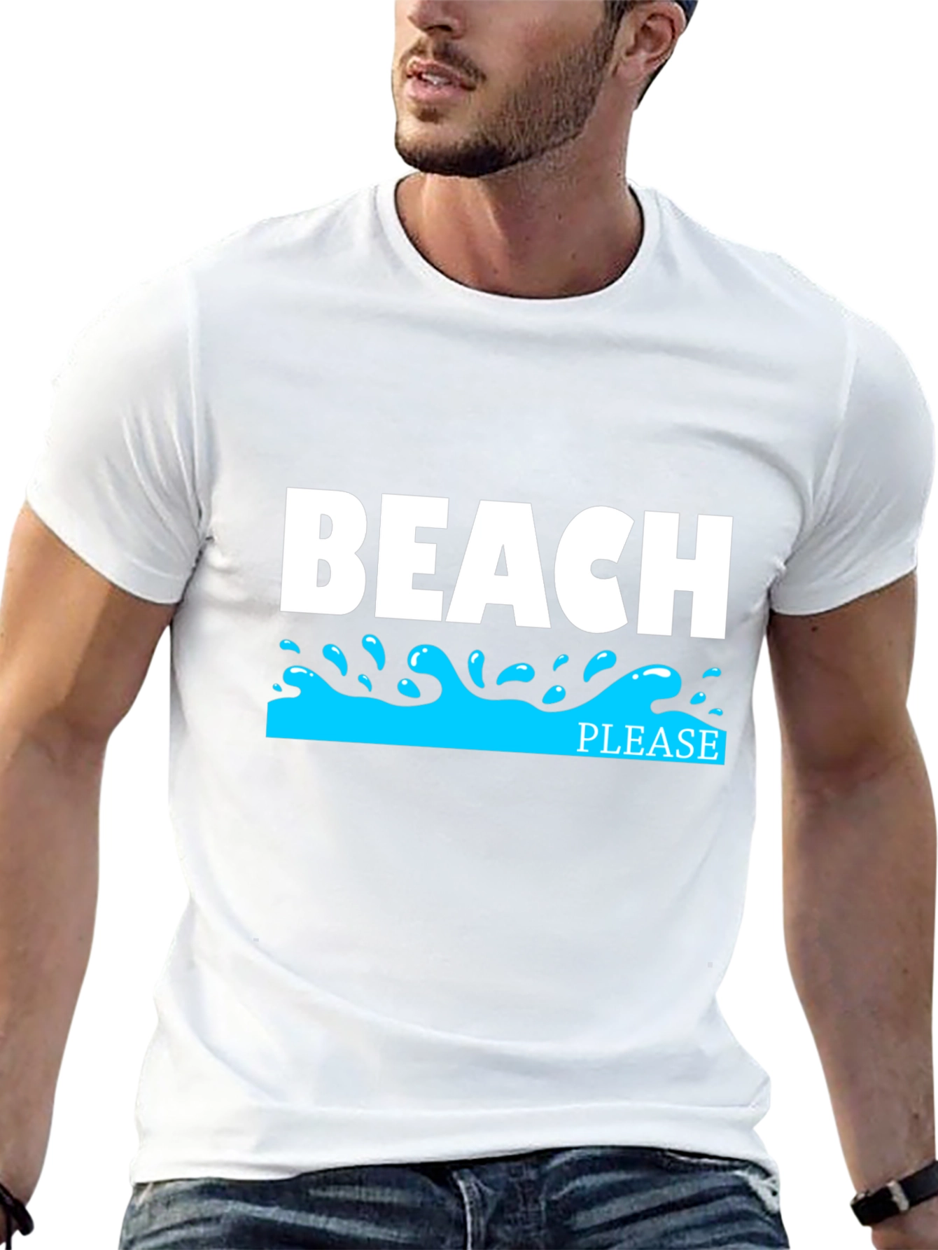 Beach Please Graphic T-Shirt - Black Tee
