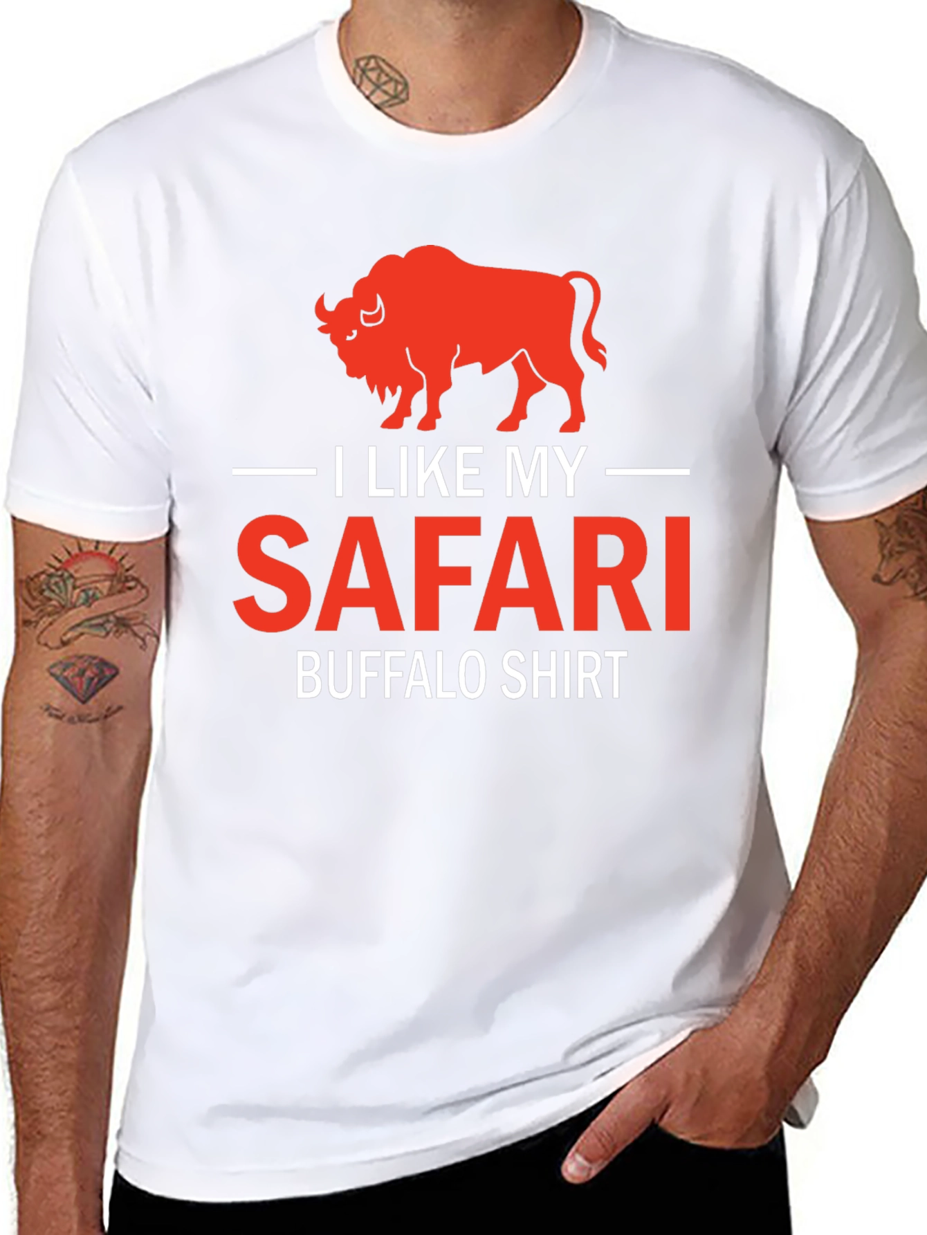 I Like My Safari Buffalo T-Shirt - Graphic Tee