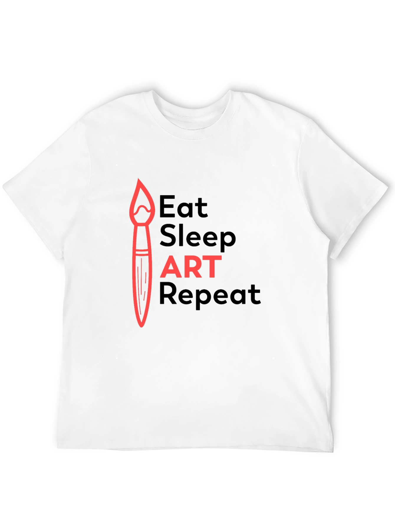 Eat Sleep Art Repeat Graphic T-Shirt - Black