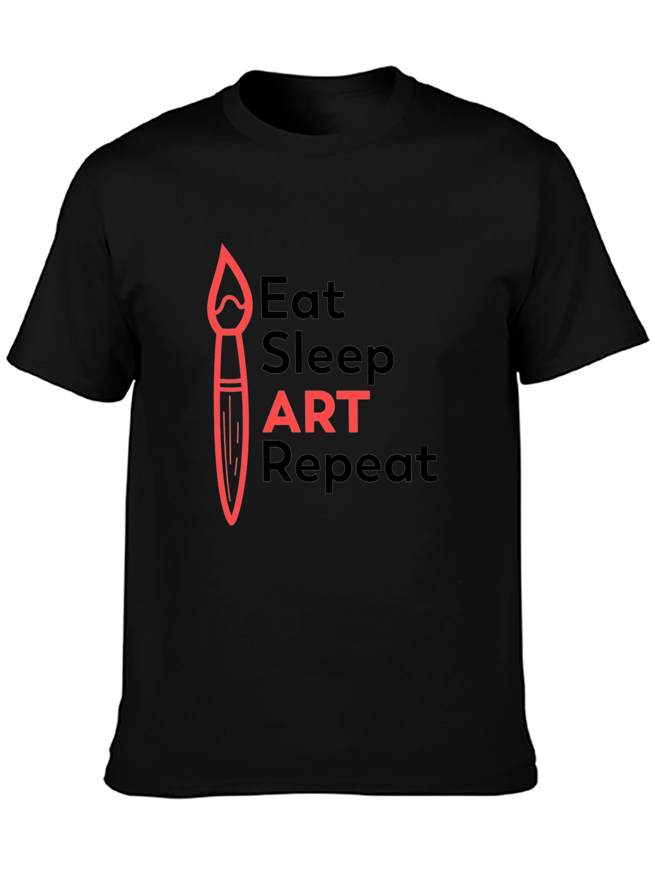 Eat Sleep Art Repeat Graphic T-Shirt - Black