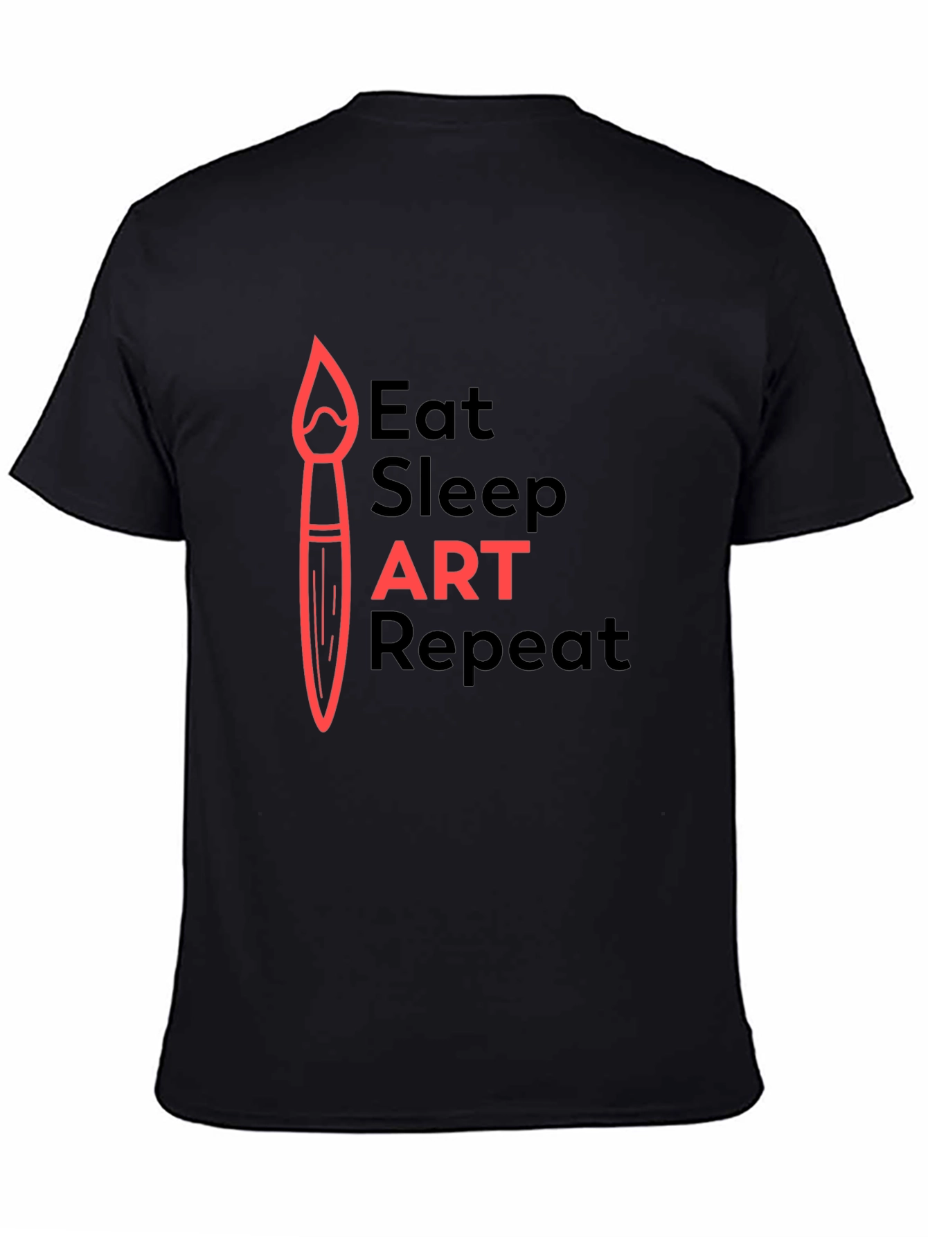 Eat Sleep Art Repeat Graphic T-Shirt - Black