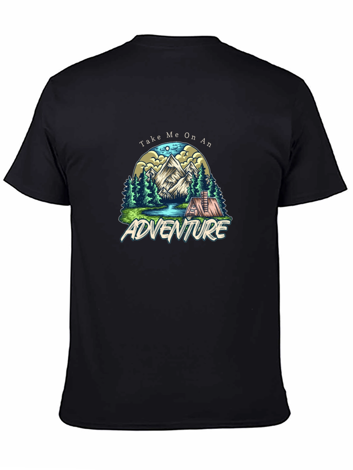 Adventure Awaits Graphic Tee - Black
