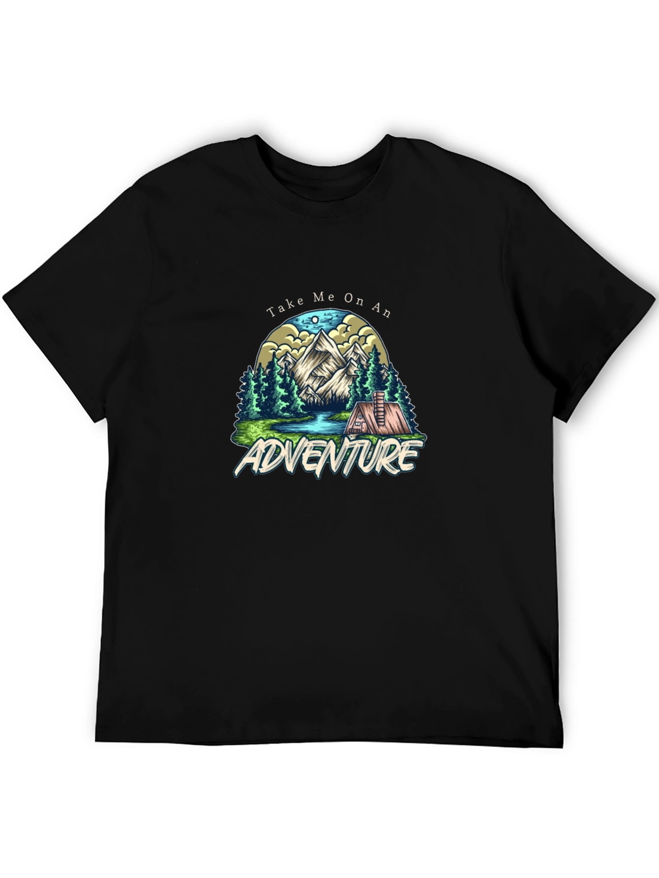 Adventure Awaits Graphic Tee - Black