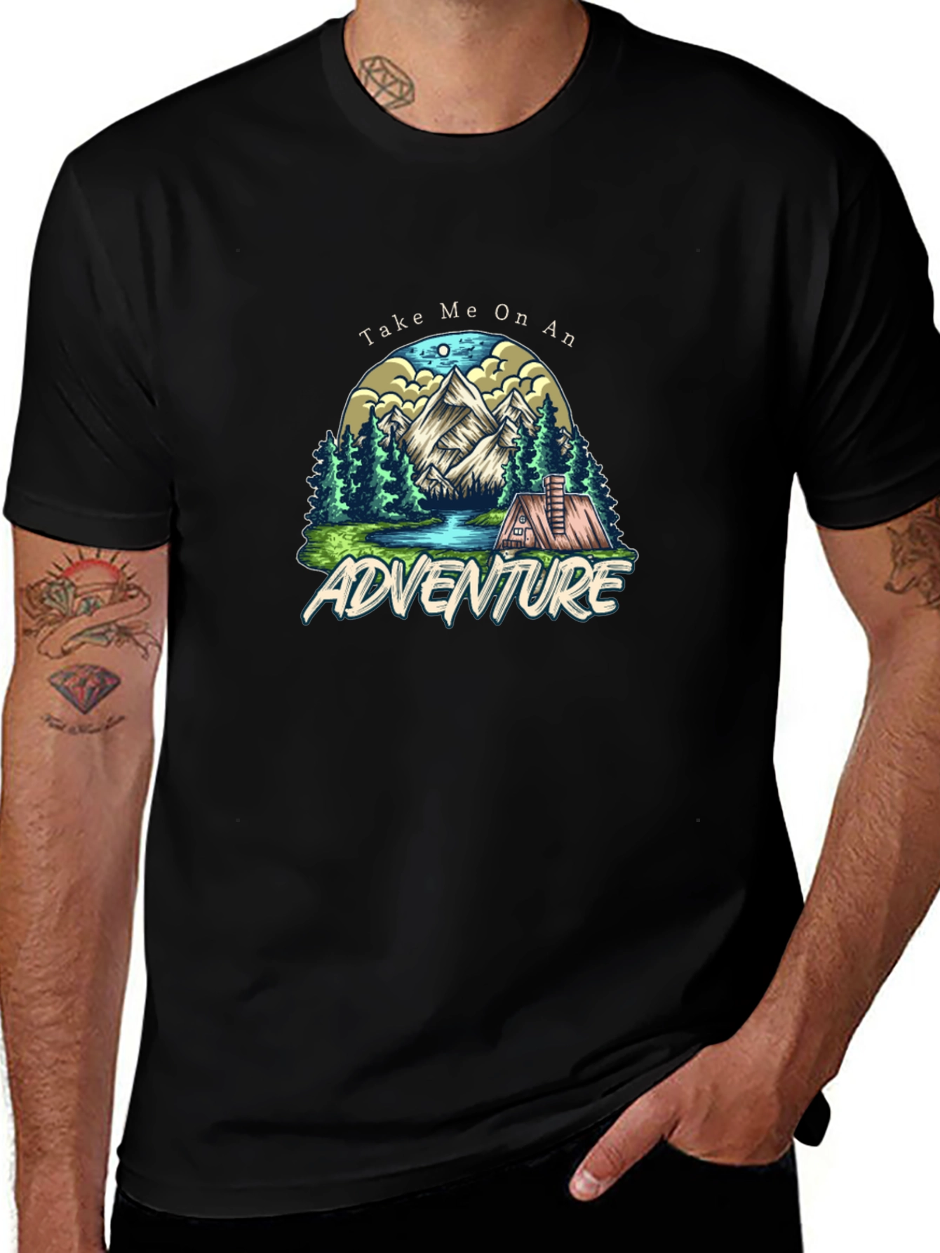 Adventure Awaits Graphic Tee - Black