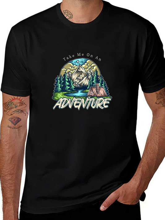 Adventure Awaits Graphic Tee - Black