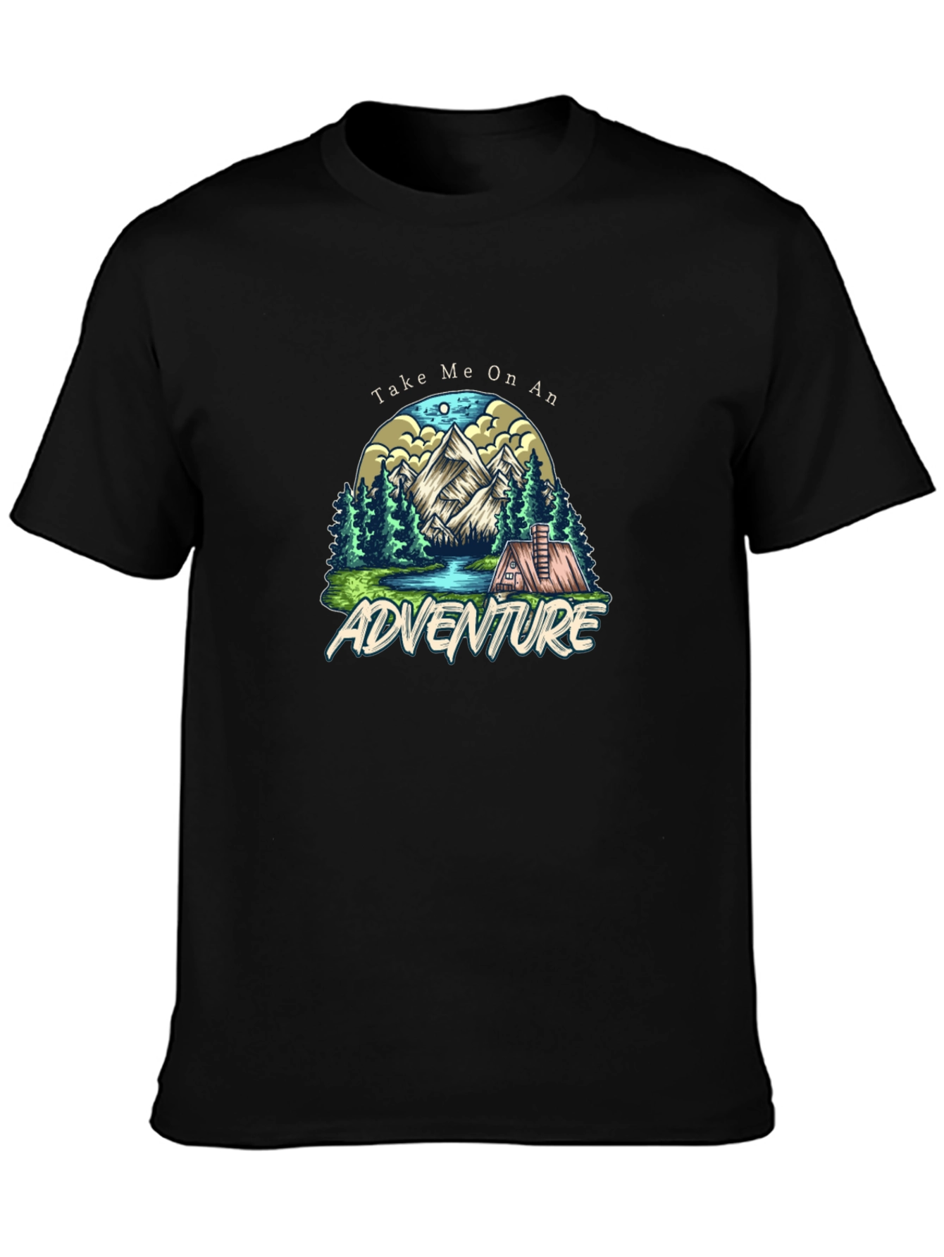 Adventure Awaits Graphic Tee - Black