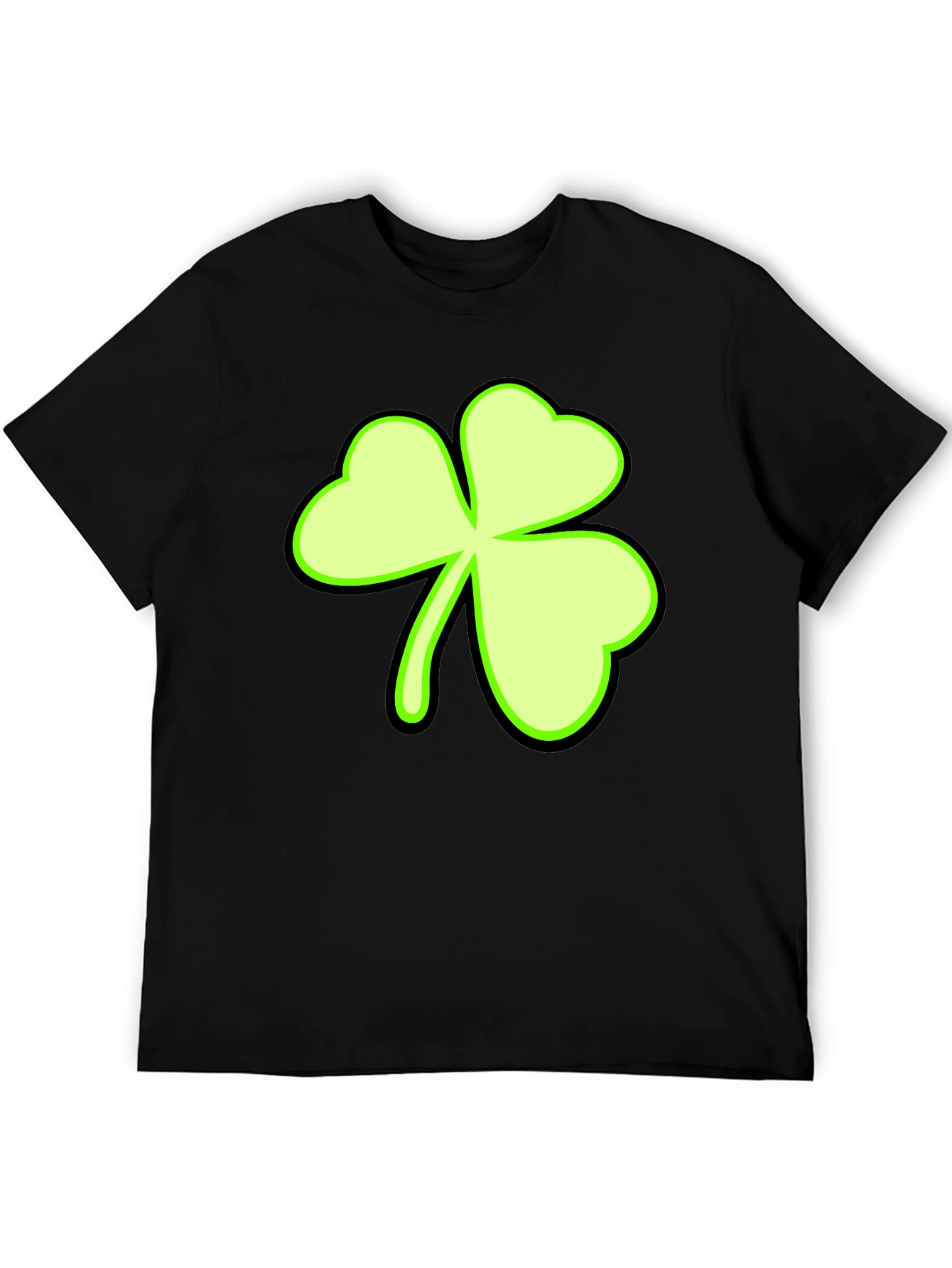 Lucky Shamrock Graphic Tee - Mens Black T-Shirt