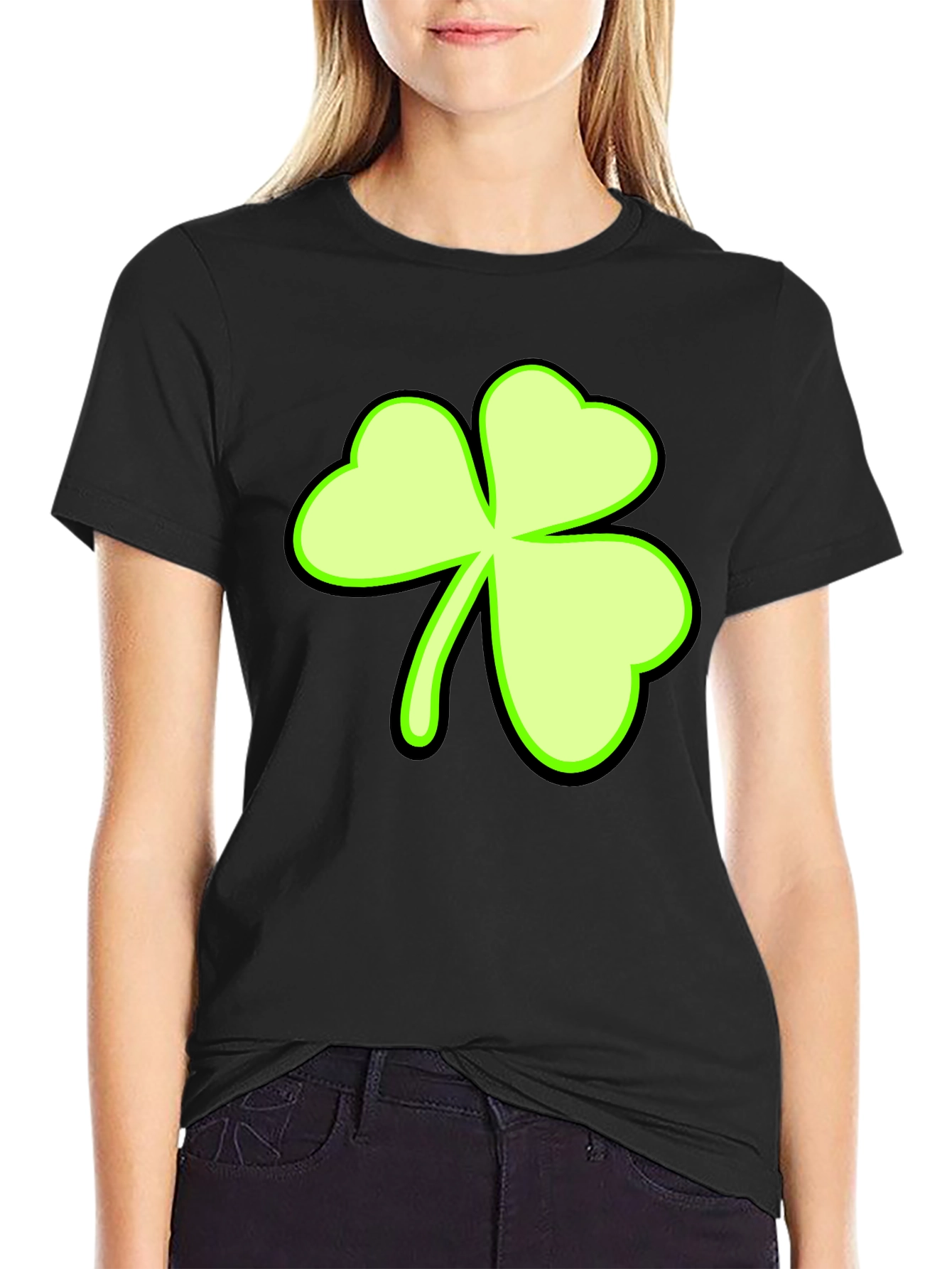 Lucky Shamrock Graphic Tee - Mens Black T-Shirt