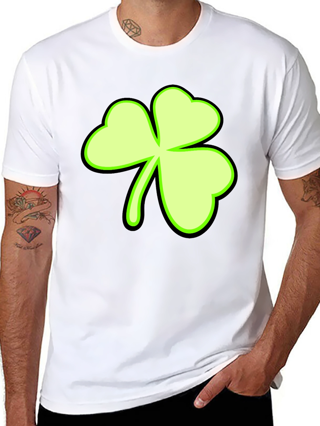Lucky Shamrock Graphic Tee - Mens Black T-Shirt
