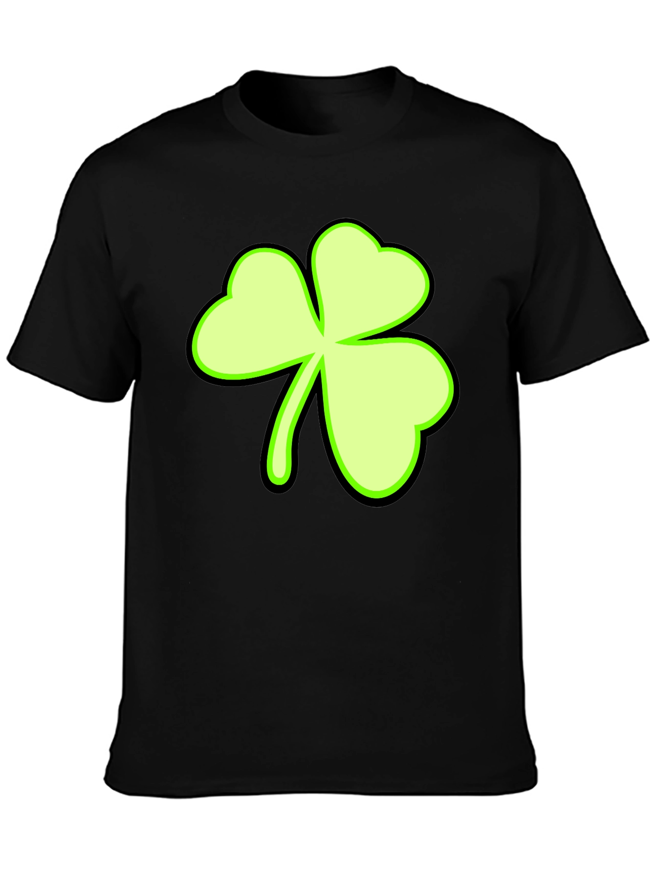 Lucky Shamrock Graphic Tee - Mens Black T-Shirt