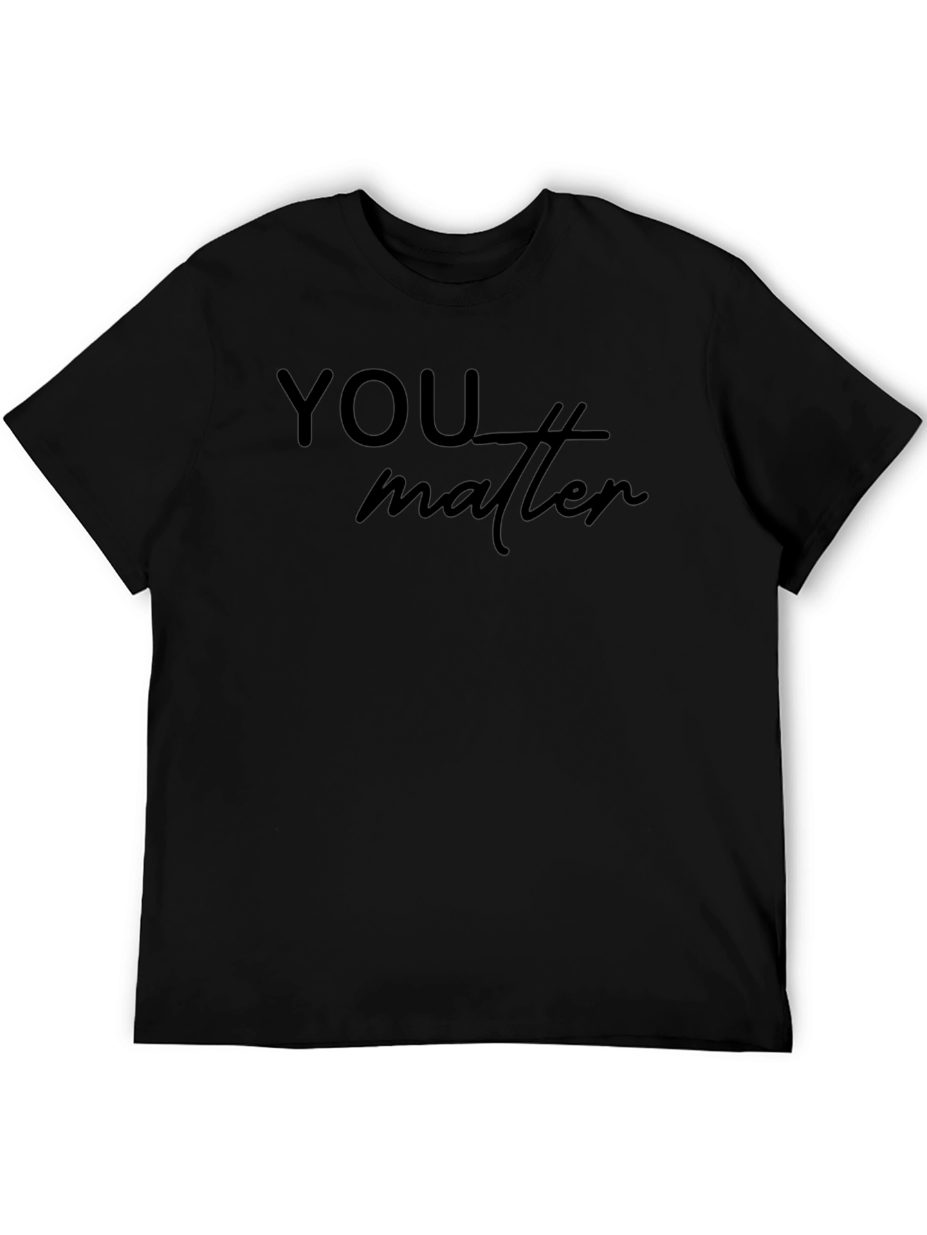 You Matter Graphic Black Tee - Mens Crew Neck