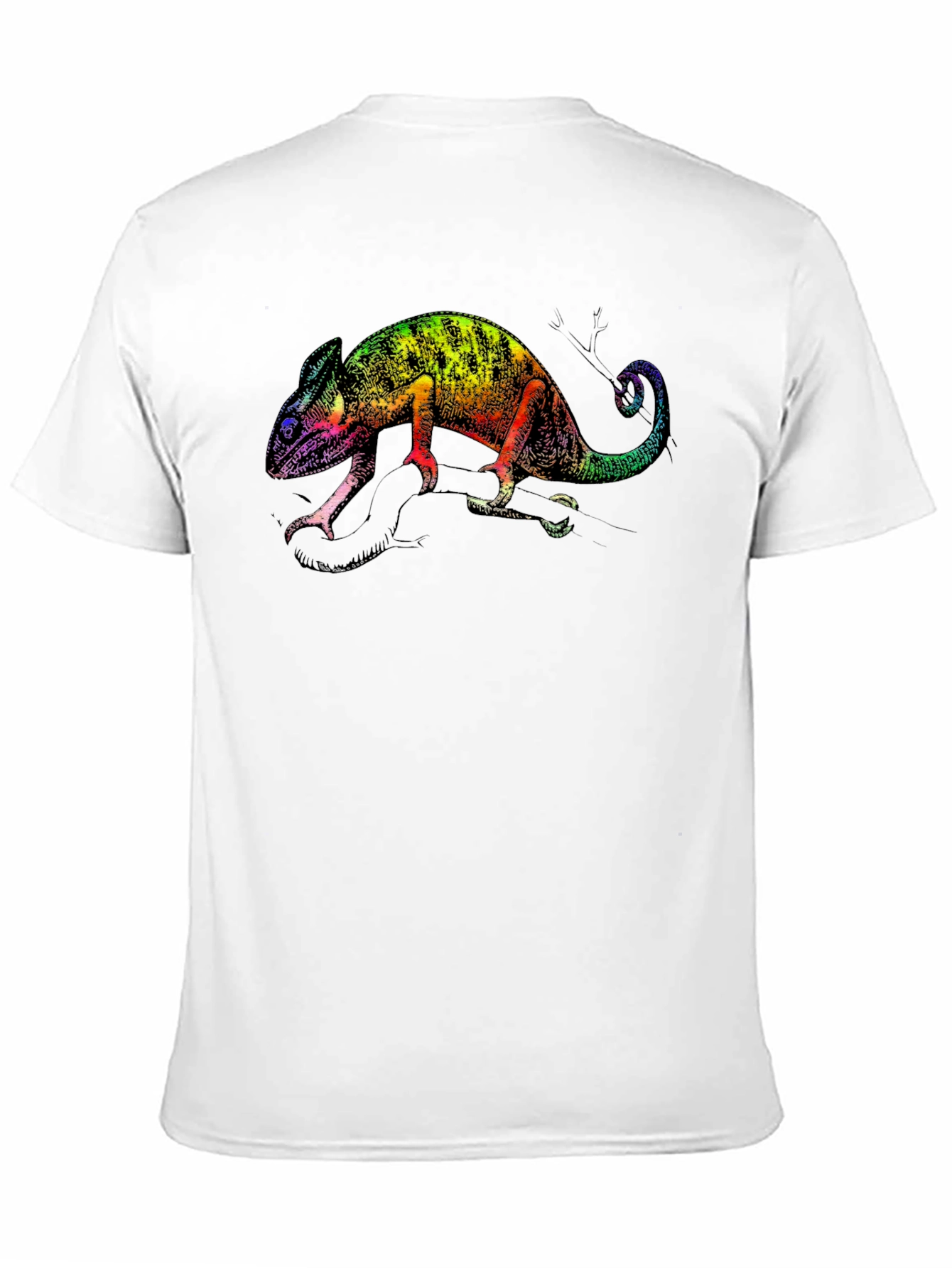Rainbow Chameleon Graphic Tee - Stylish Black T-Shirt