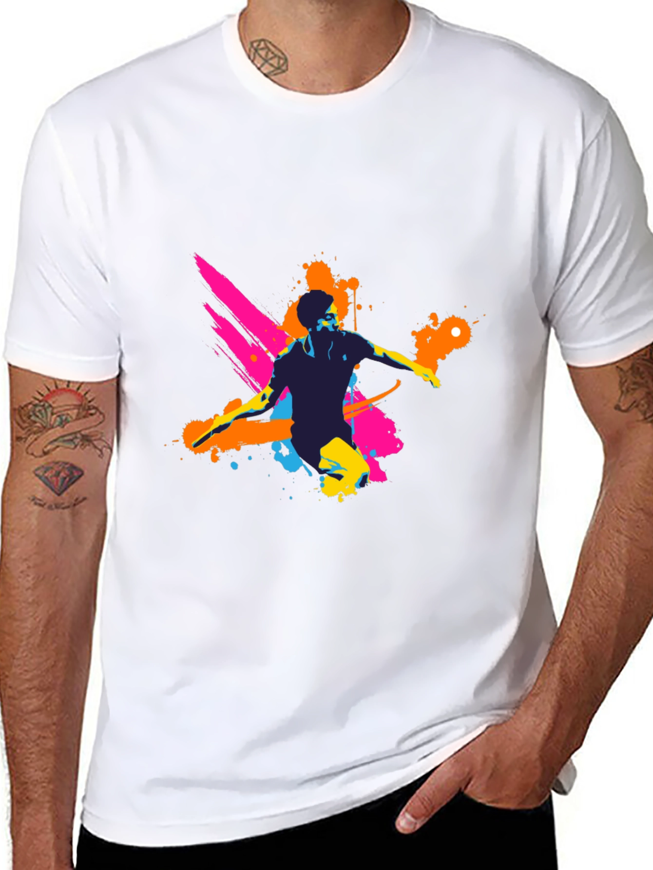 Mens Graphic Tee - Vibrant Splatter Design