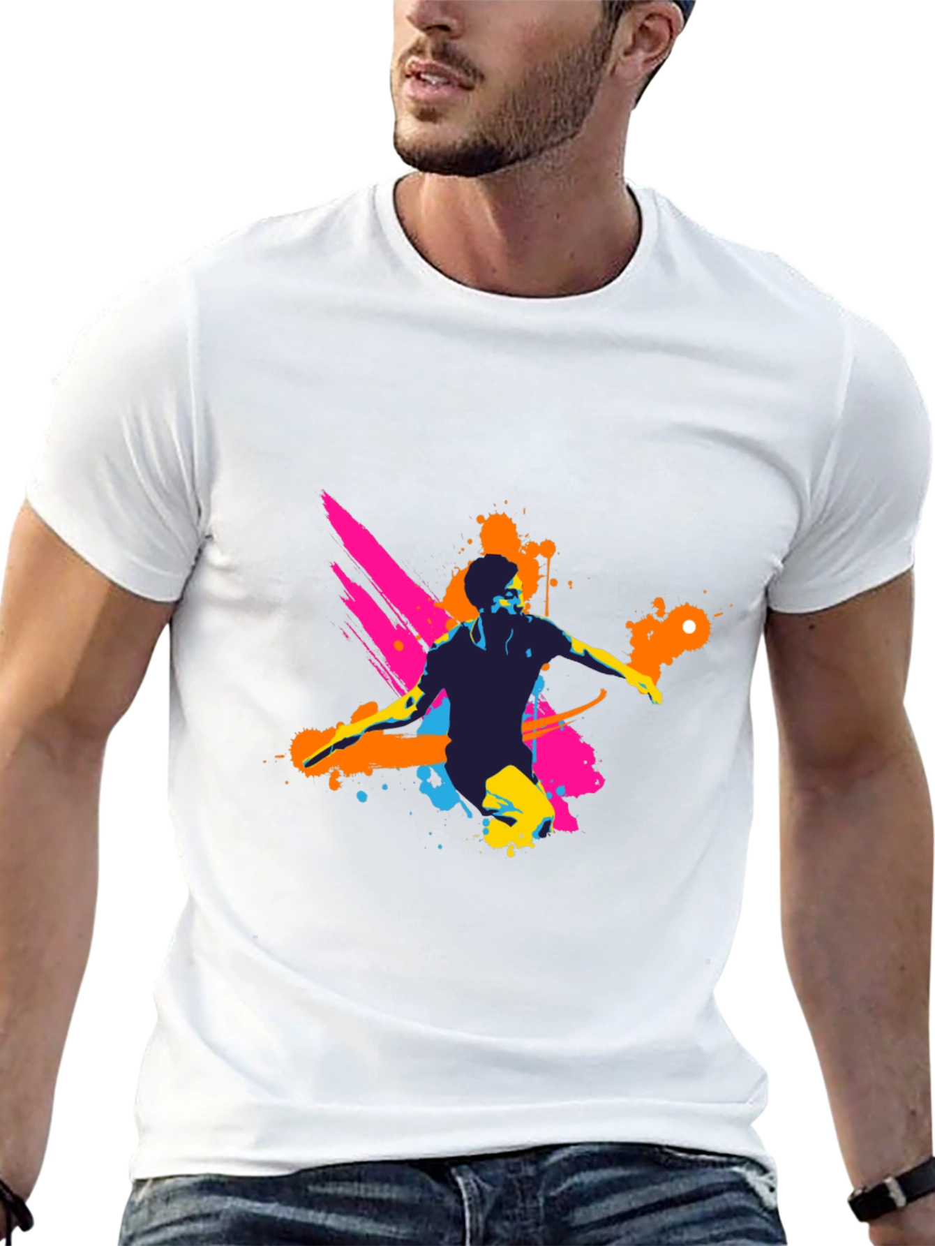 Mens Graphic Tee - Vibrant Splatter Design