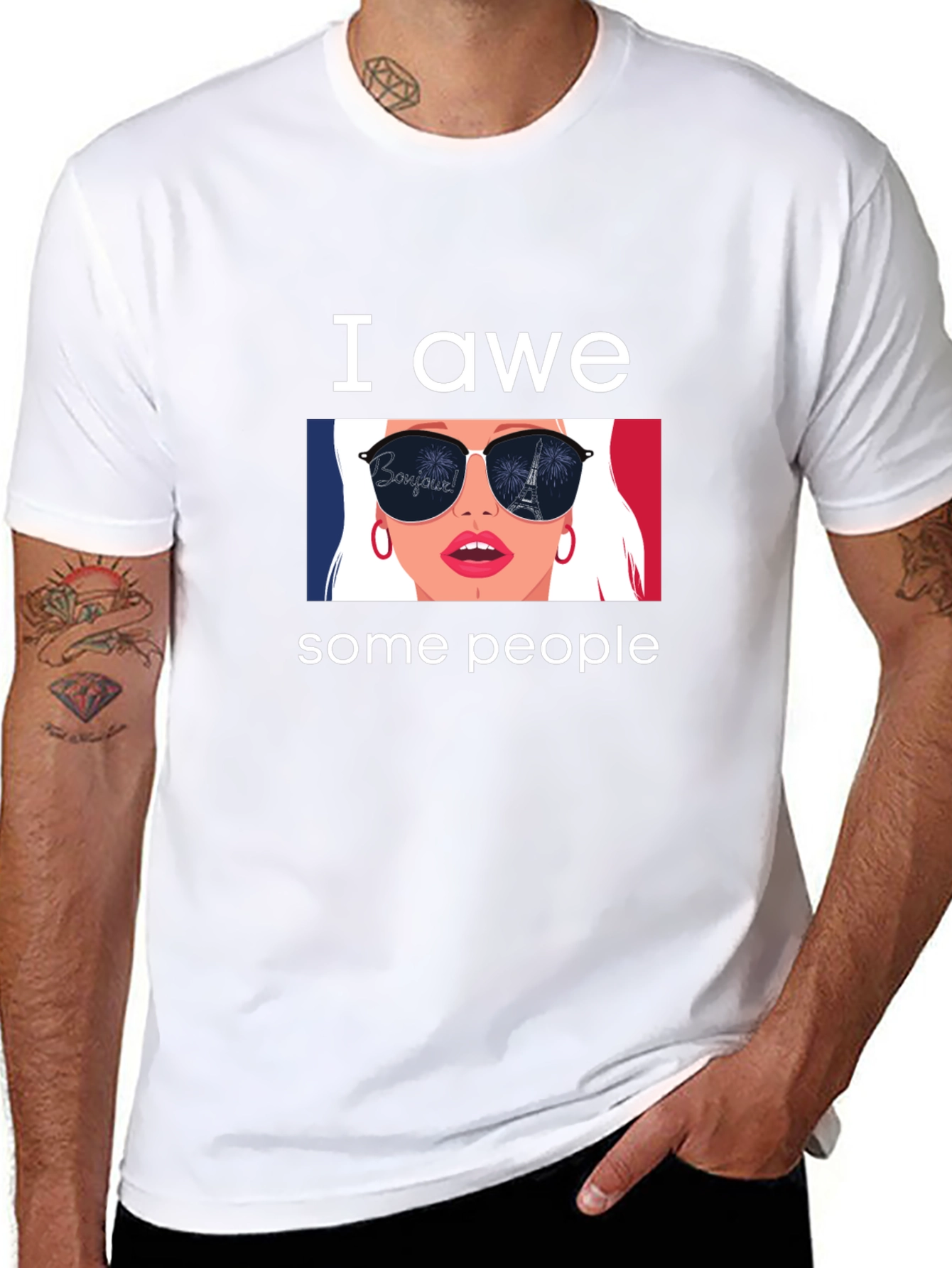 I Awe Some People T-Shirt - Eiffel Tower Sunglasses