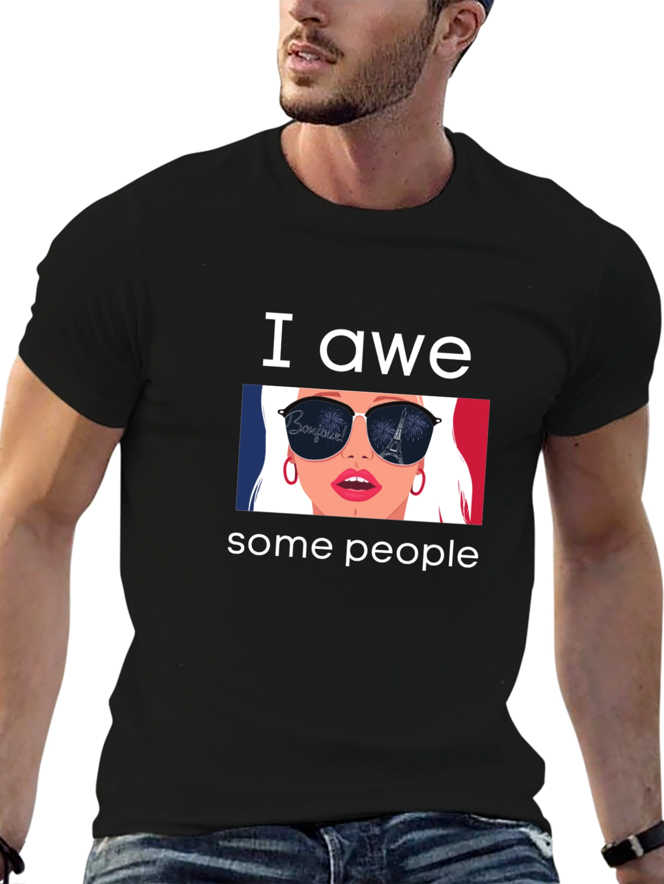 I Awe Some People T-Shirt - Eiffel Tower Sunglasses
