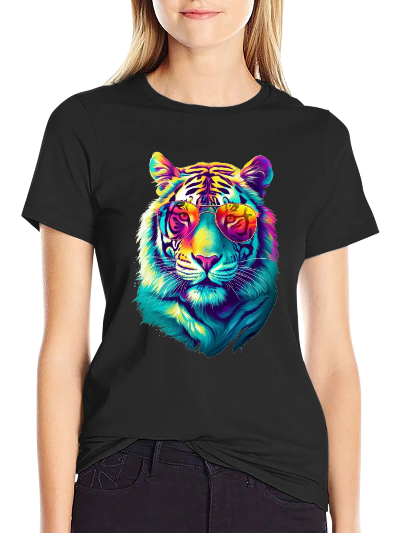 Cool Tiger Graphic Tee - Black