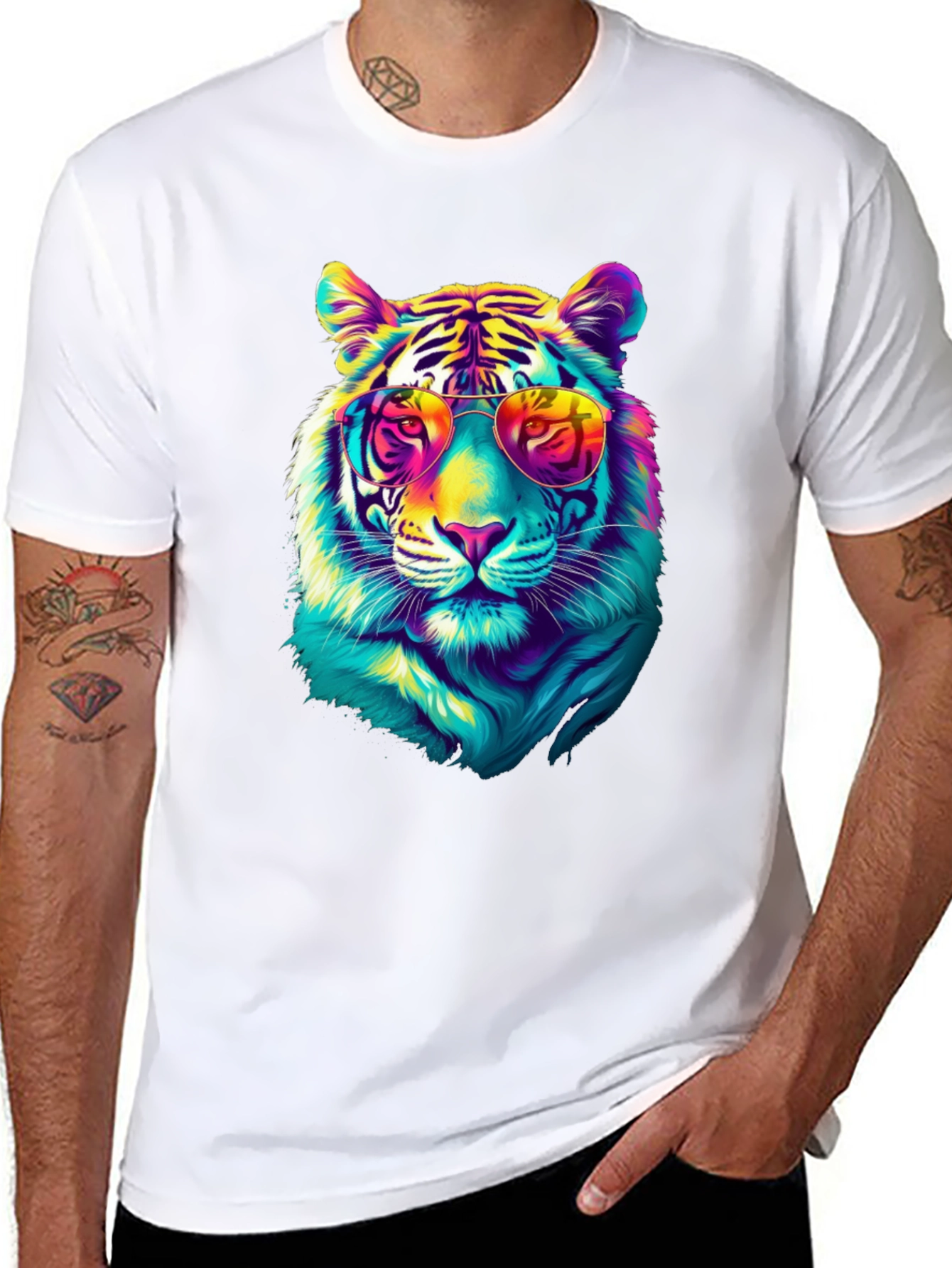 Cool Tiger Graphic Tee - Black