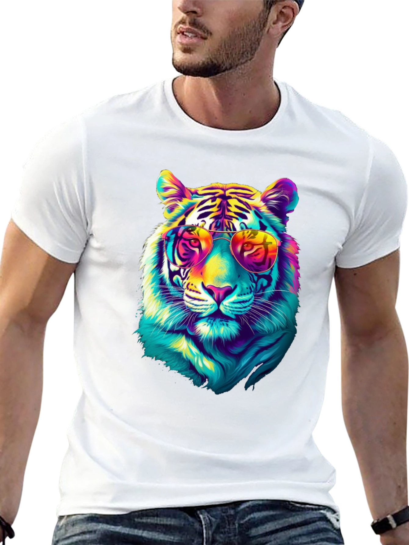 Cool Tiger Graphic Tee - Black