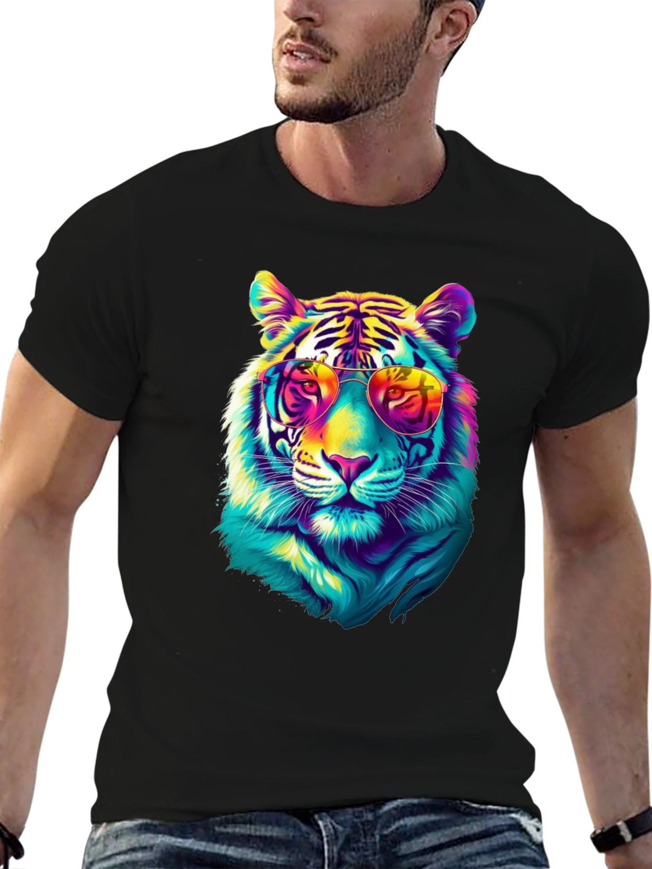 Cool Tiger Graphic Tee - Black