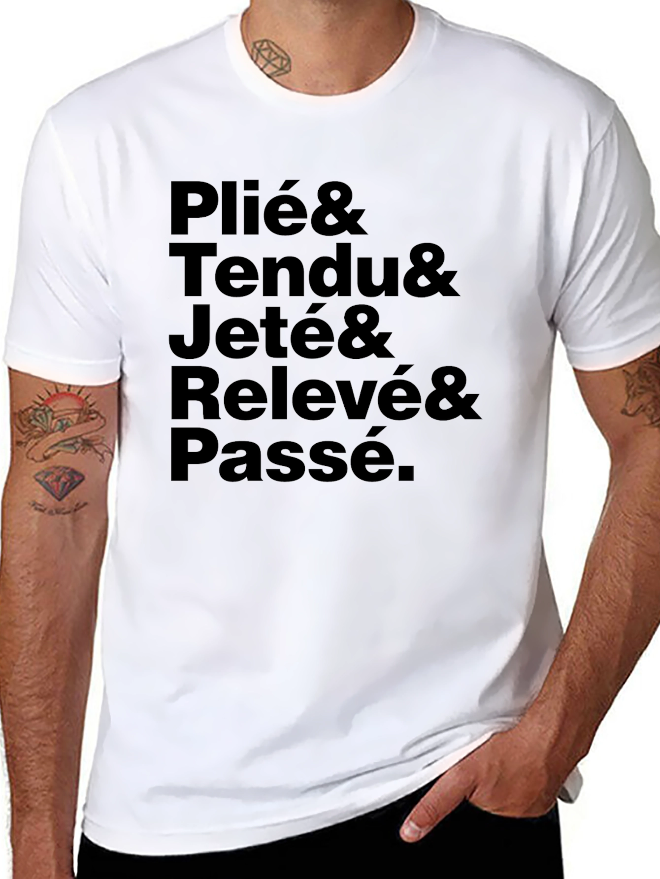 Ballet Dance Steps Black T-Shirt