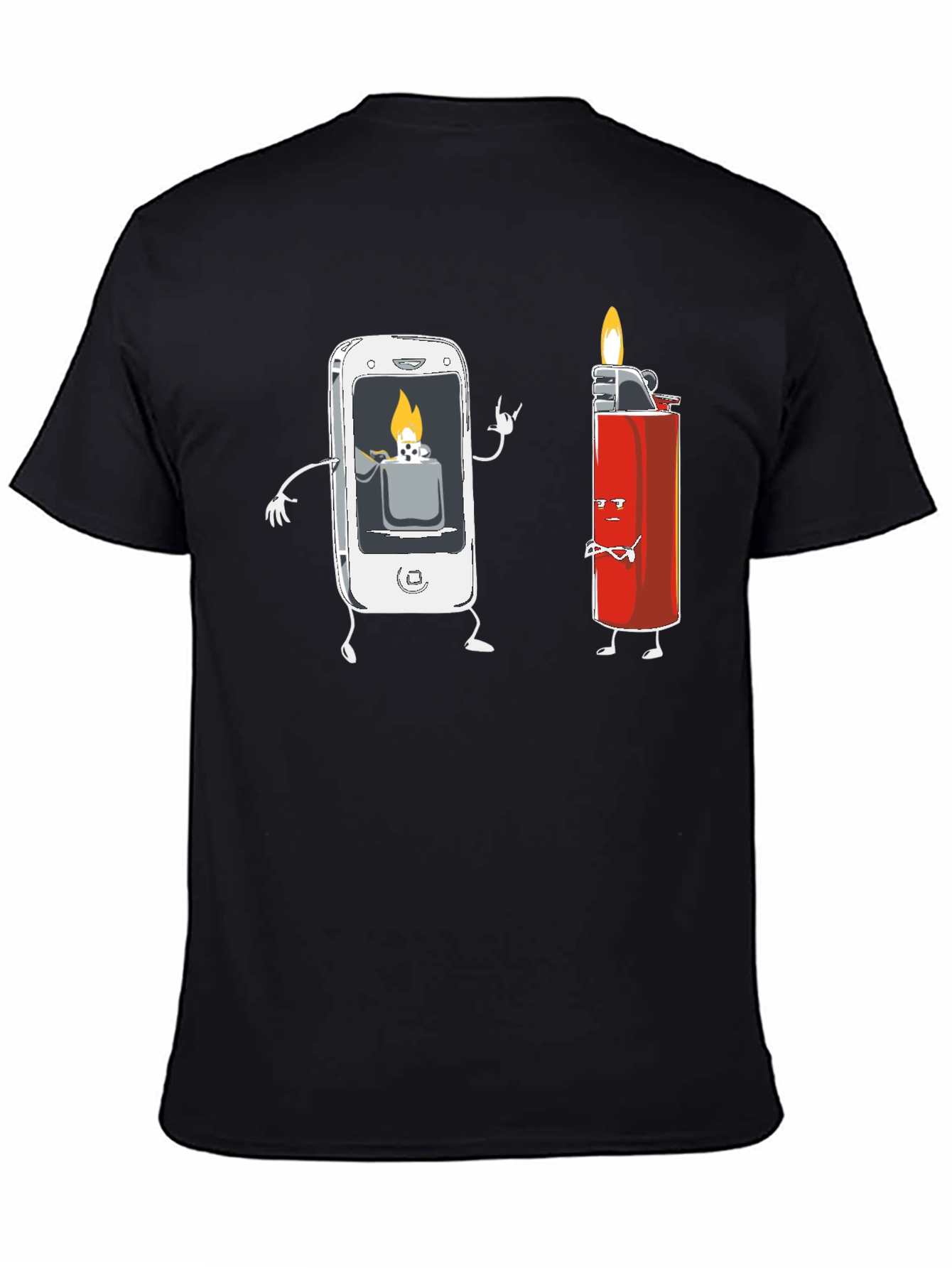 Funny Tech Humor T-Shirt - Smartphone Lighter Design