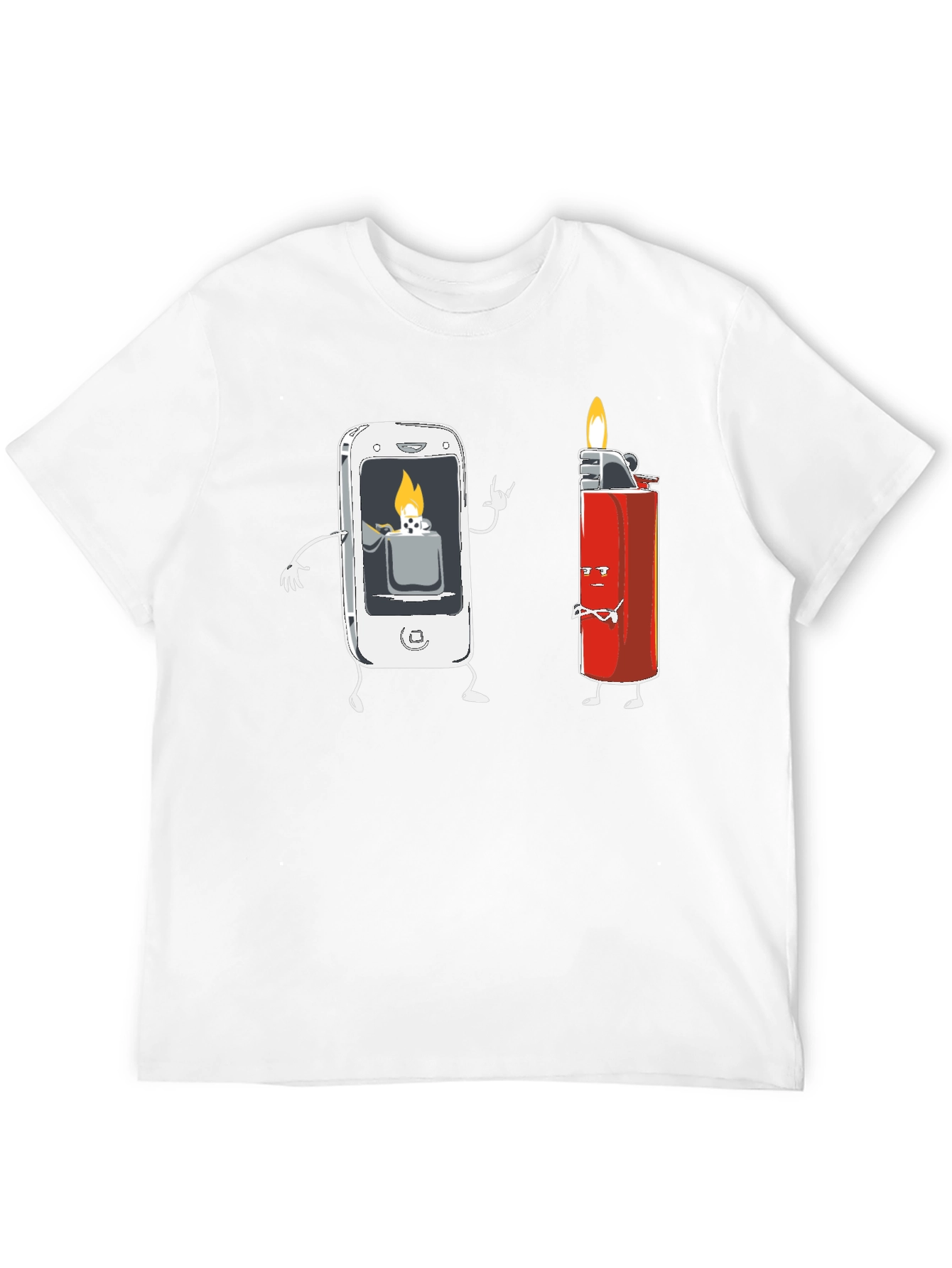 Funny Tech Humor T-Shirt - Smartphone Lighter Design