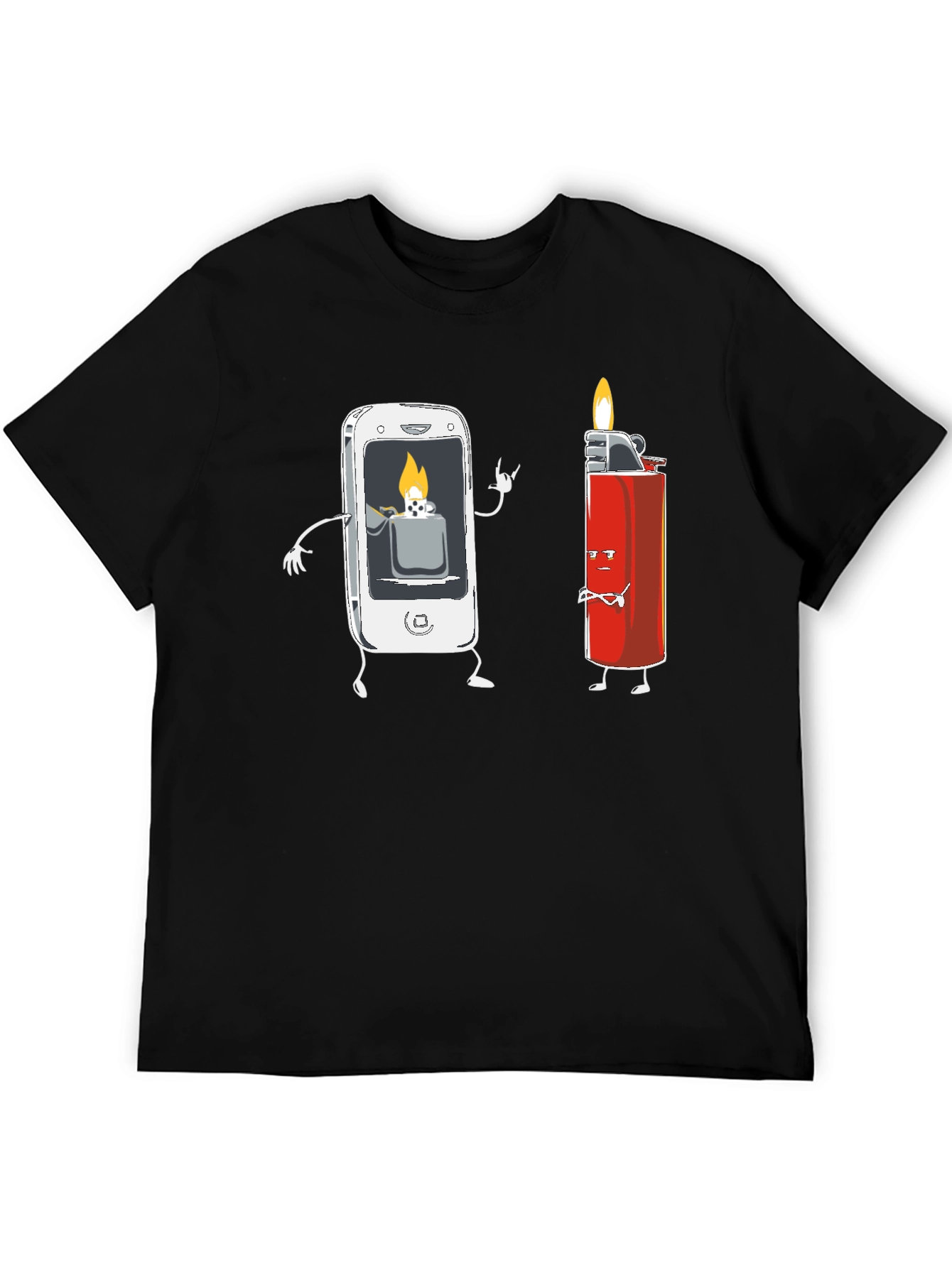 Funny Tech Humor T-Shirt - Smartphone Lighter Design