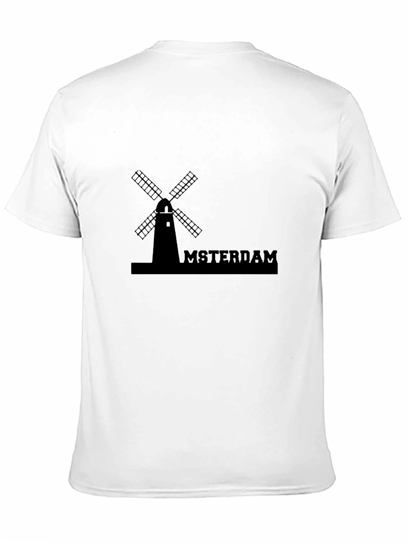 Amsterdam Windmill Graphic Tee - Black Cotton T-Shirt