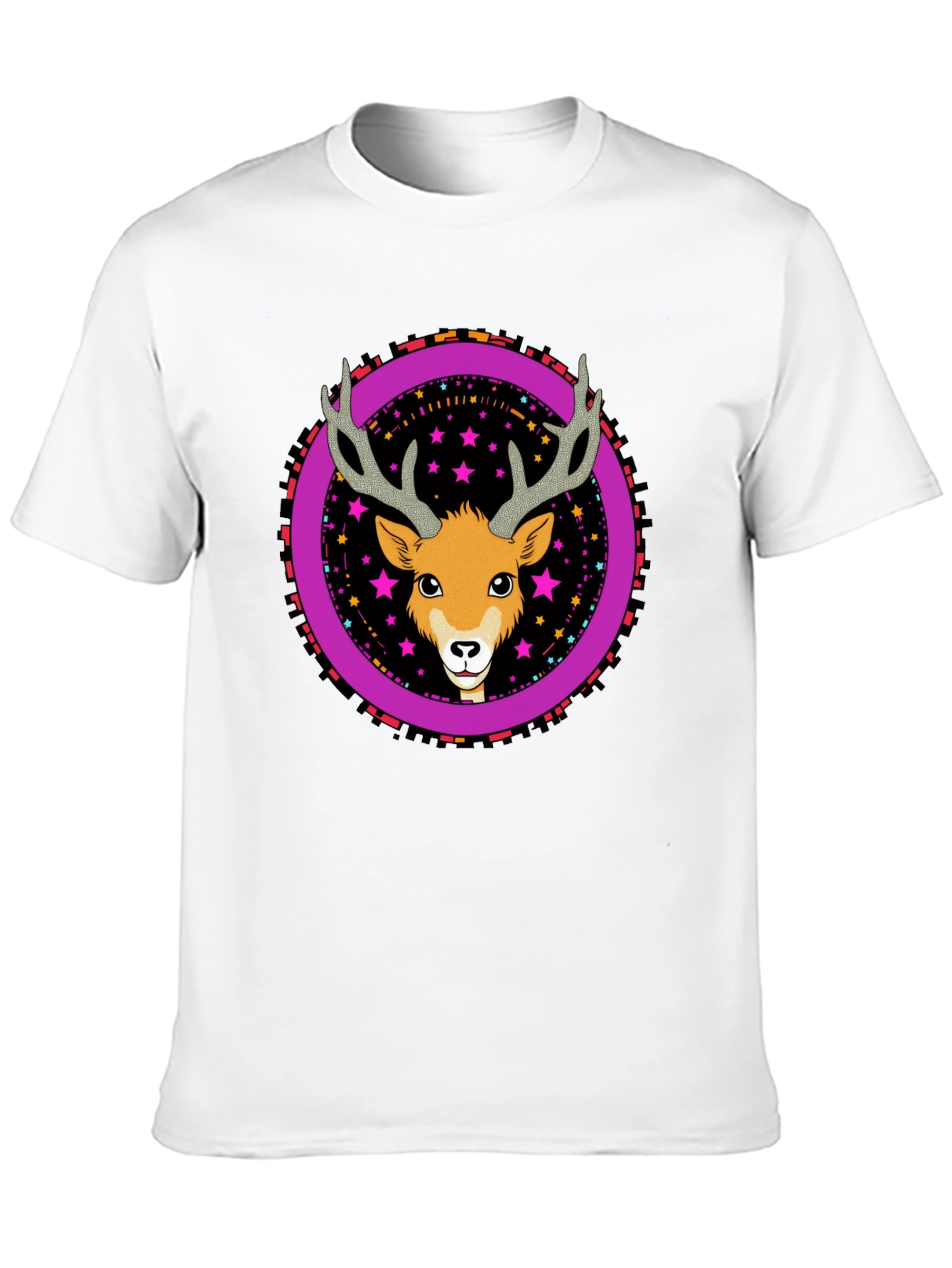 Deer Graphic Tee - Funky Circle Design