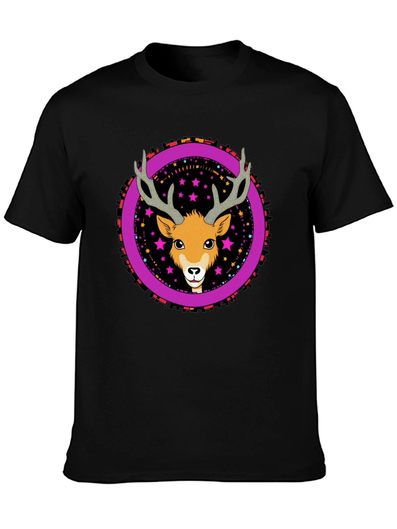Deer Graphic Tee - Funky Circle Design