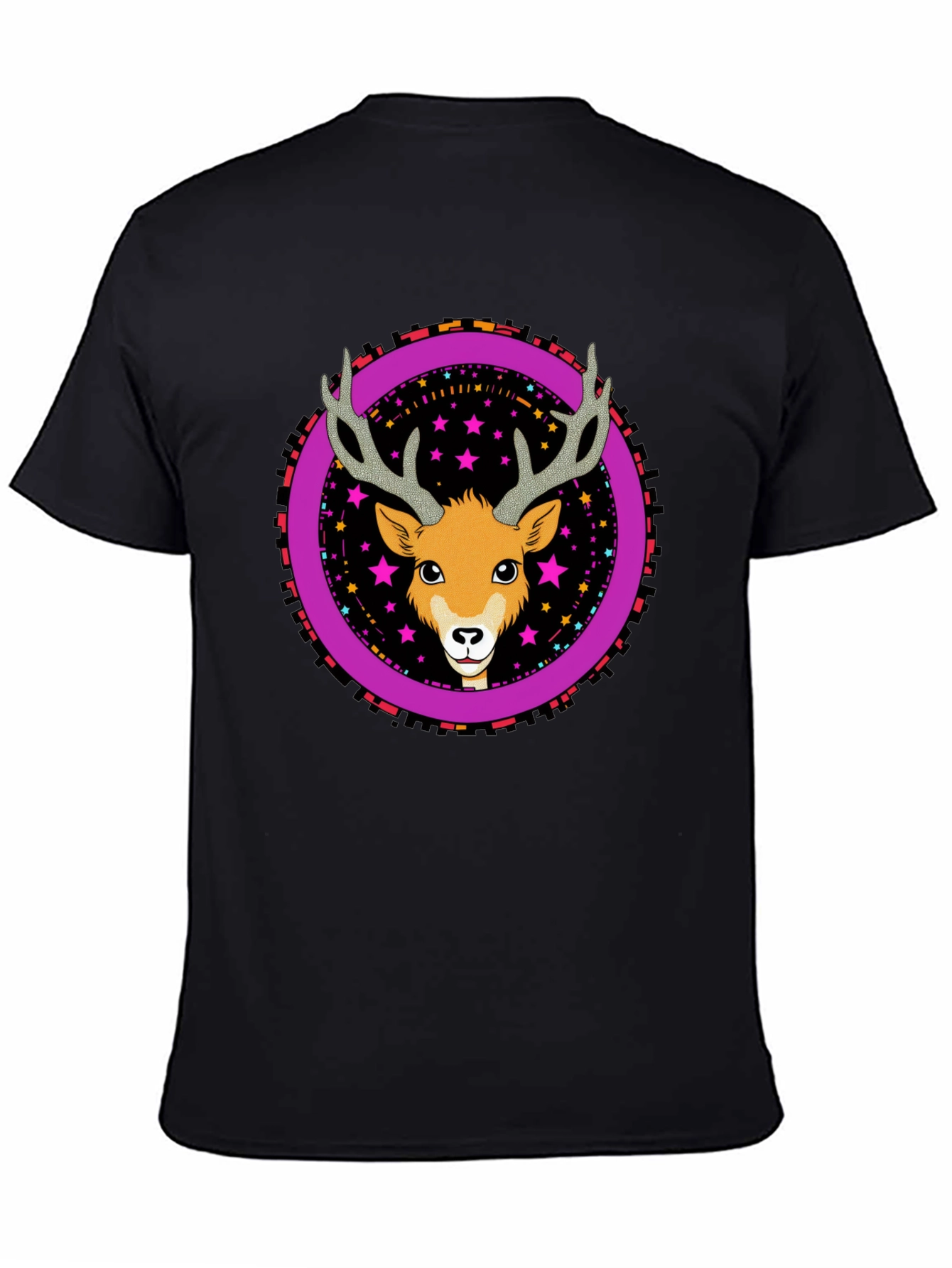 Deer Graphic Tee - Funky Circle Design