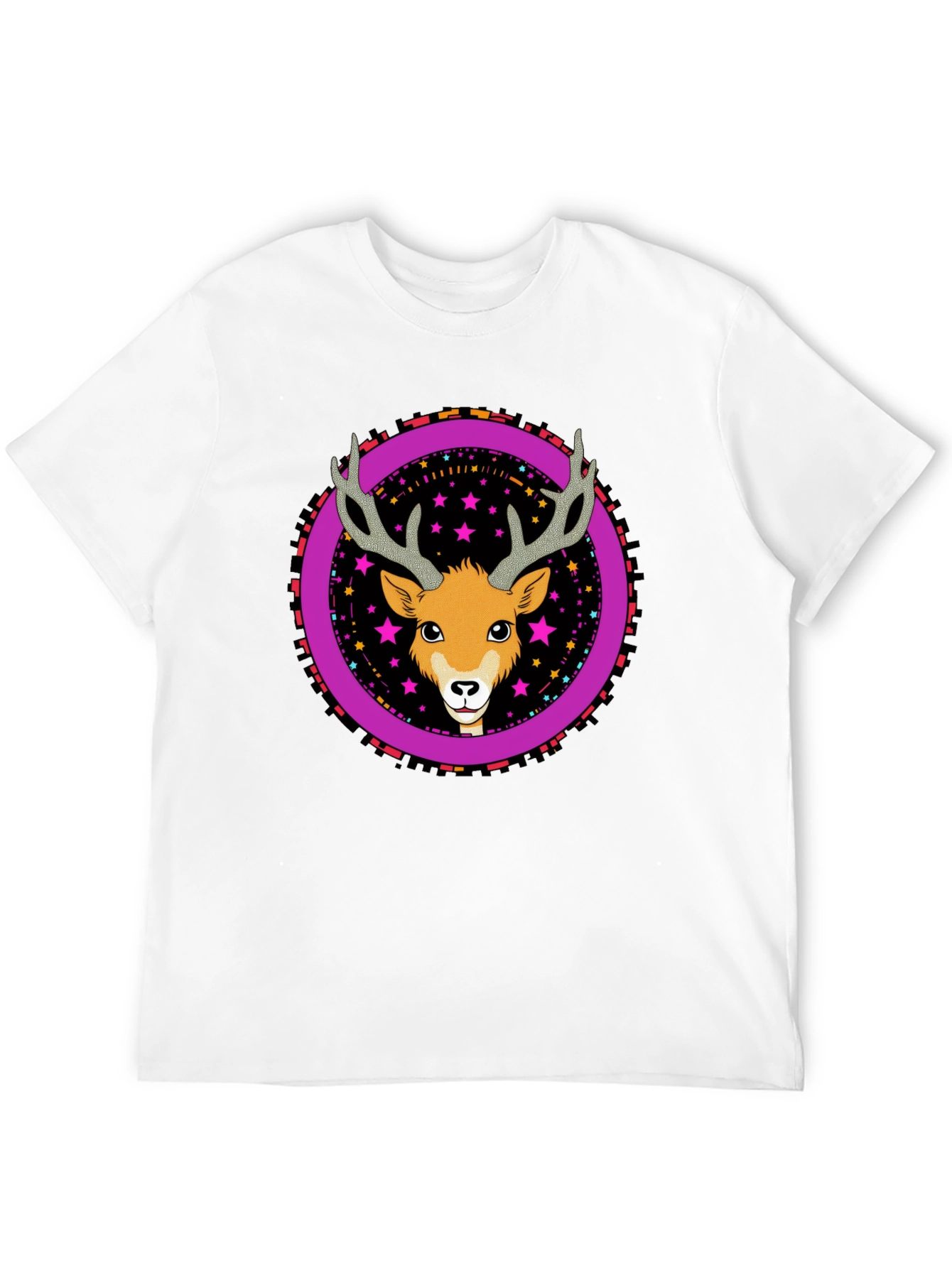 Deer Graphic Tee - Funky Circle Design