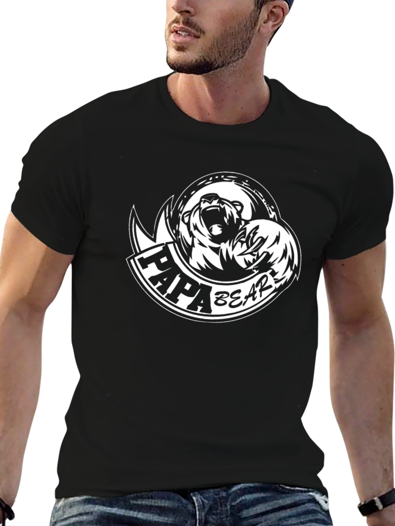 Papa Bear Graphic T-Shirt - Cool Dad Tee