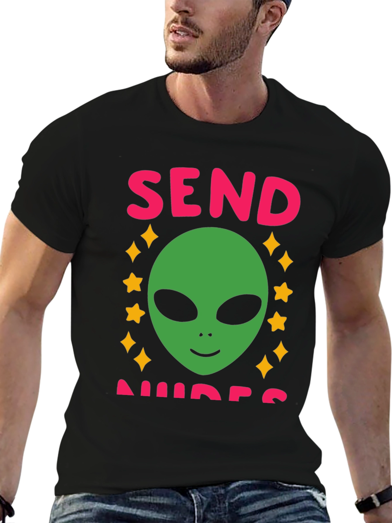 Send Nudes Alien Graphic T-Shirt