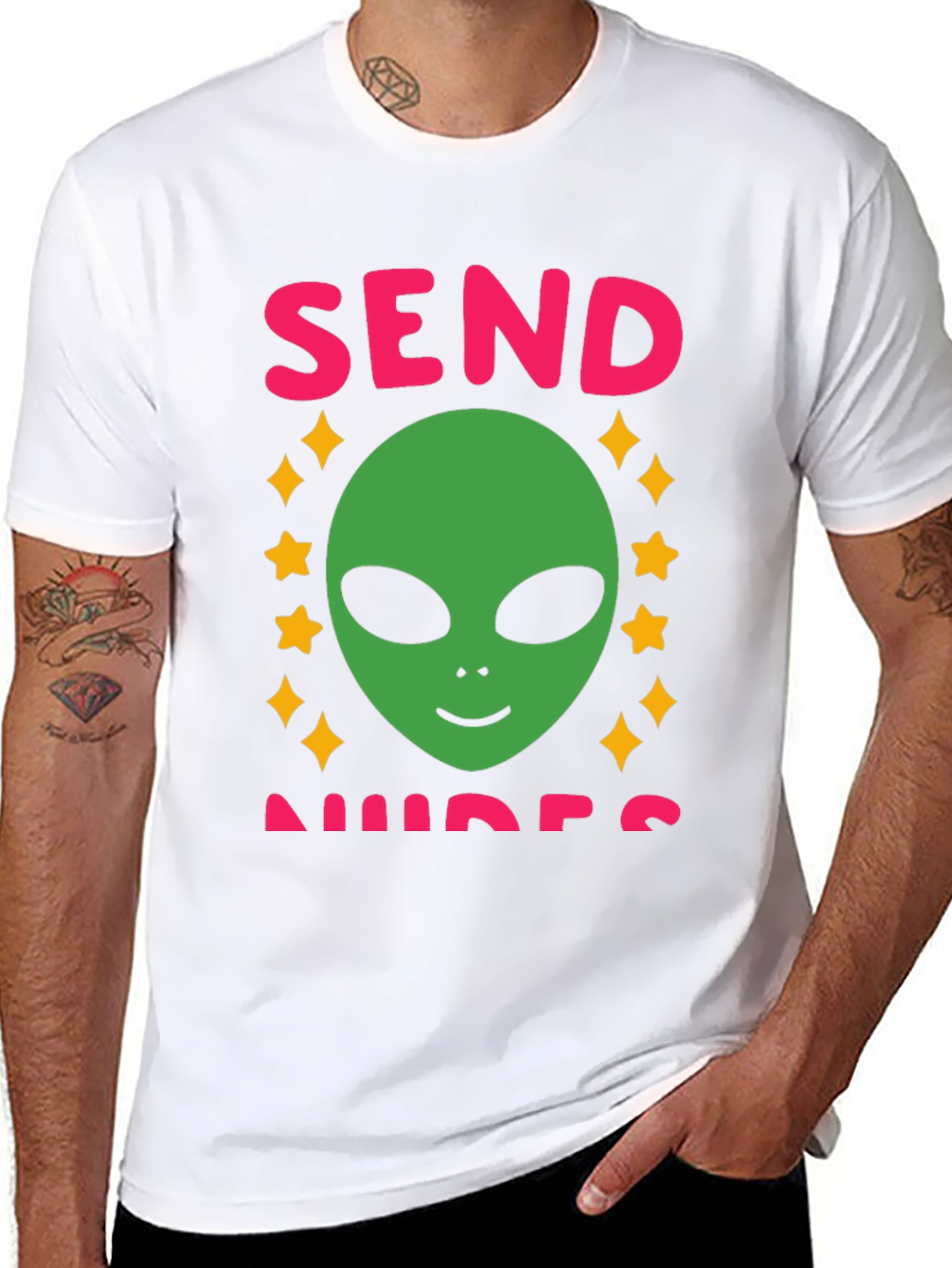 Send Nudes Alien Graphic T-Shirt