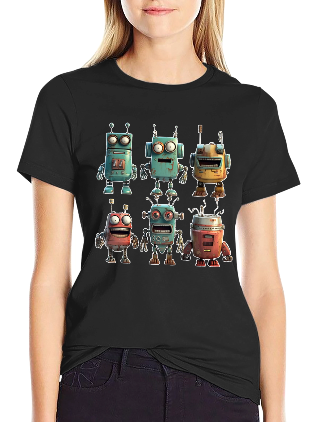 Retro Robot T-Shirt - Funky Sci-Fi Style!