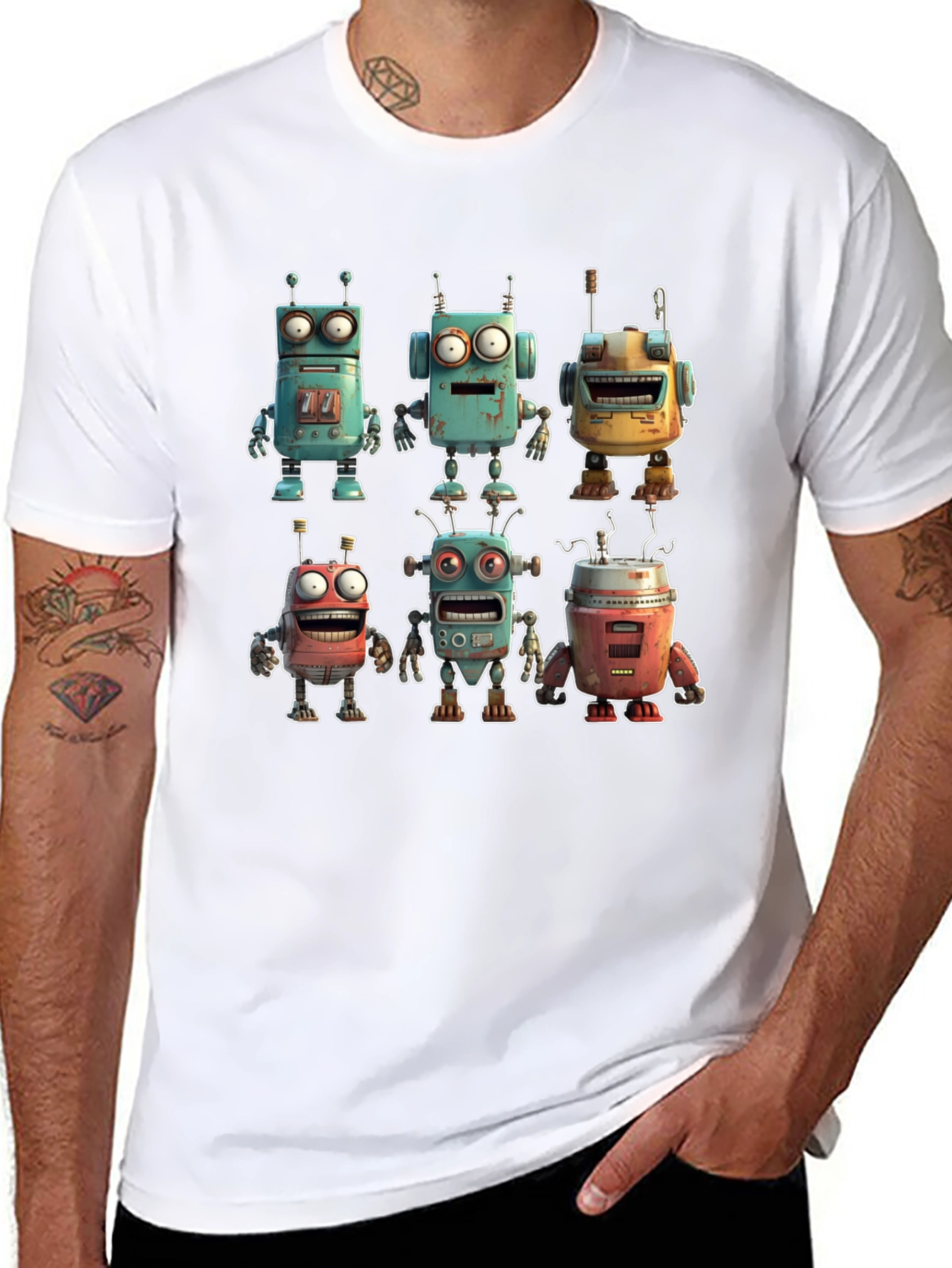 Retro Robot T-Shirt - Funky Sci-Fi Style!