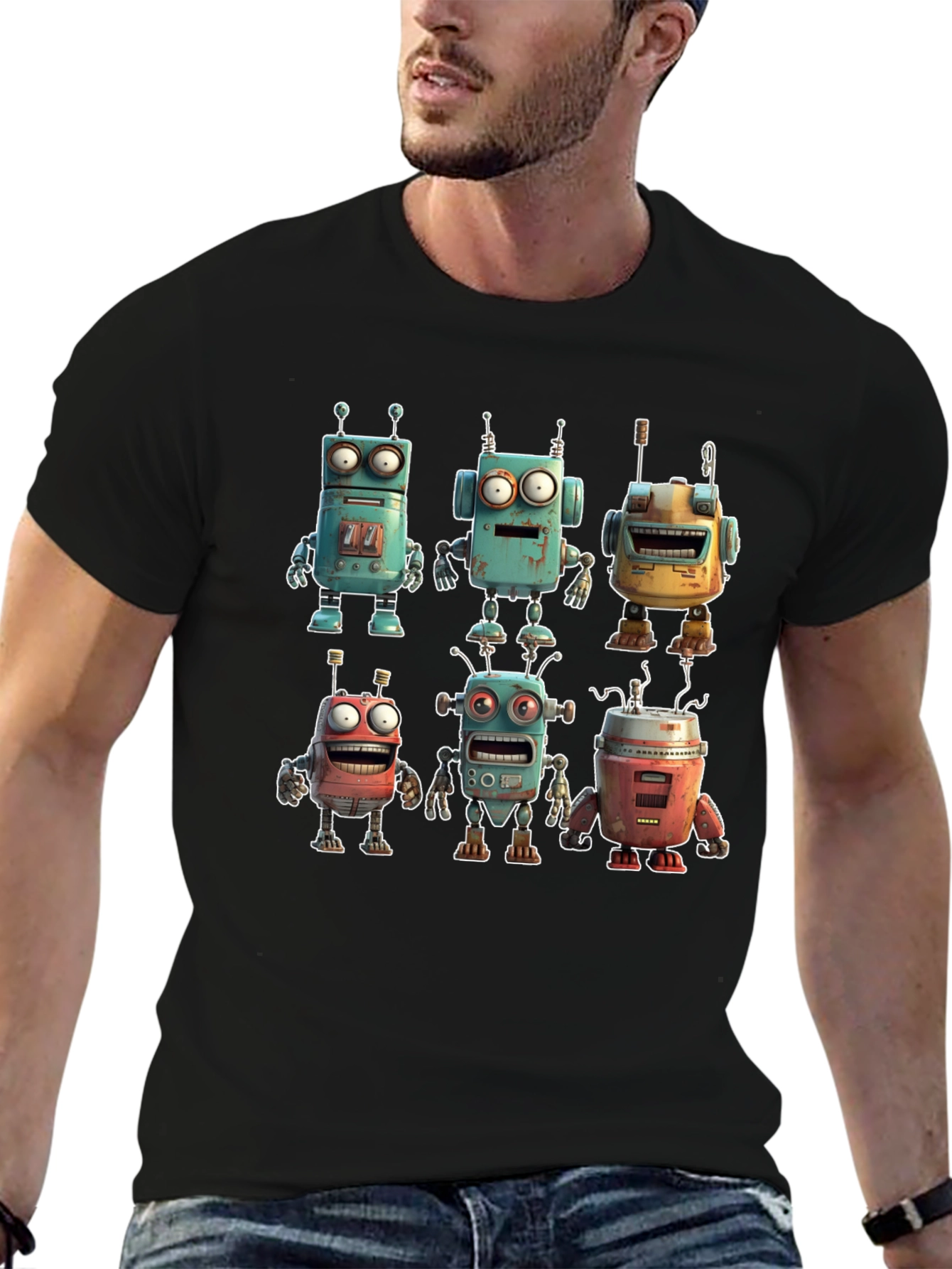 Retro Robot T-Shirt - Funky Sci-Fi Style!