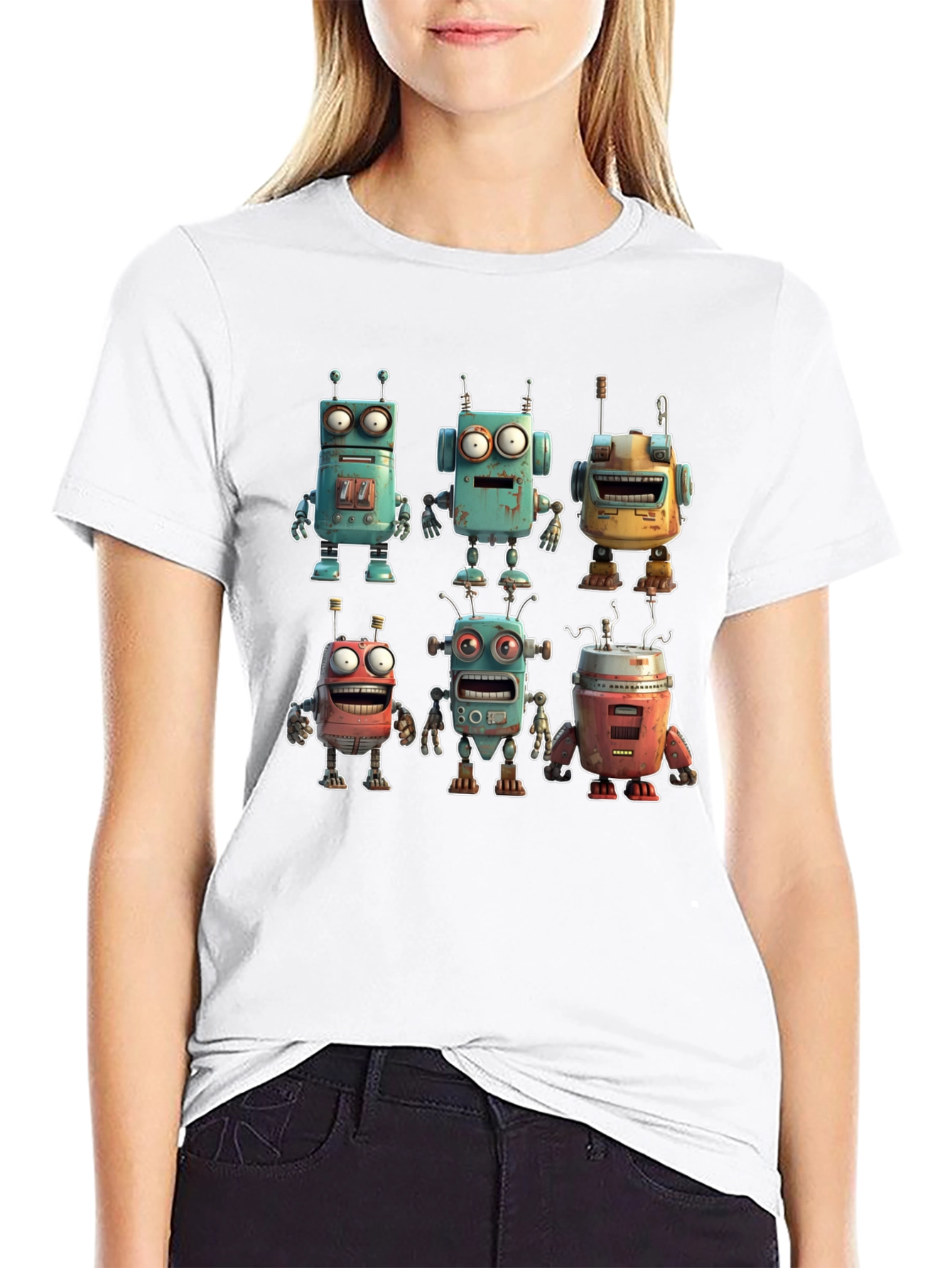 Retro Robot T-Shirt - Funky Sci-Fi Style!