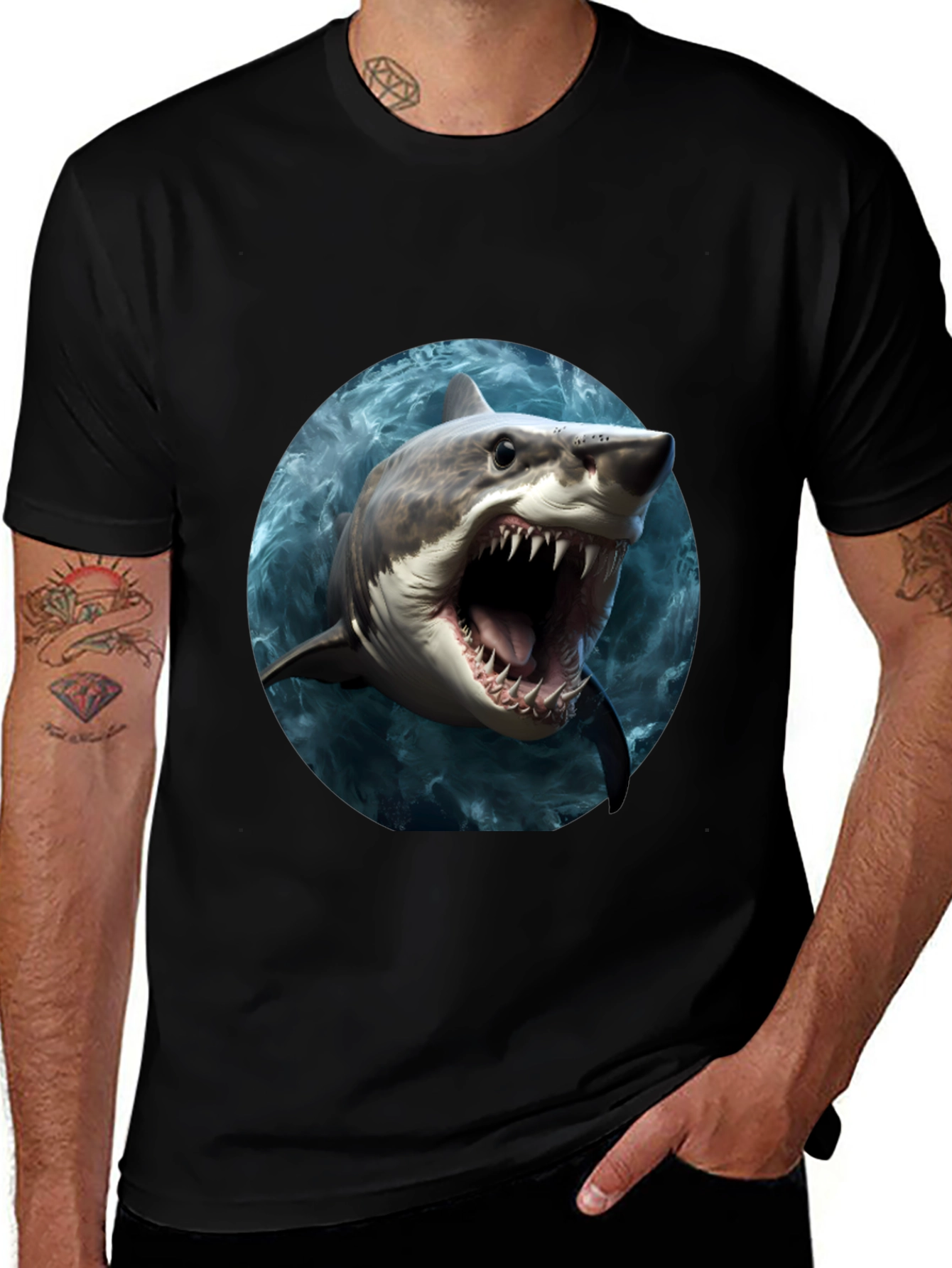 Shark Graphic Print T-Shirt