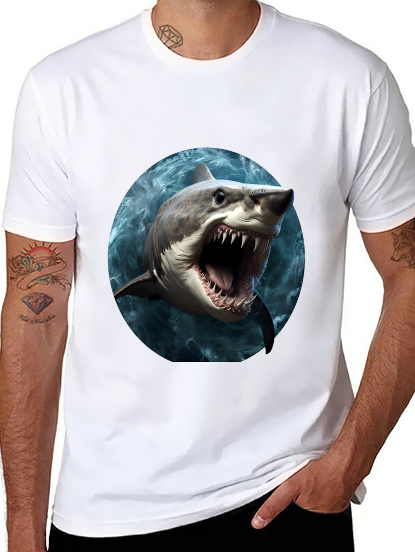 Shark Graphic Print T-Shirt