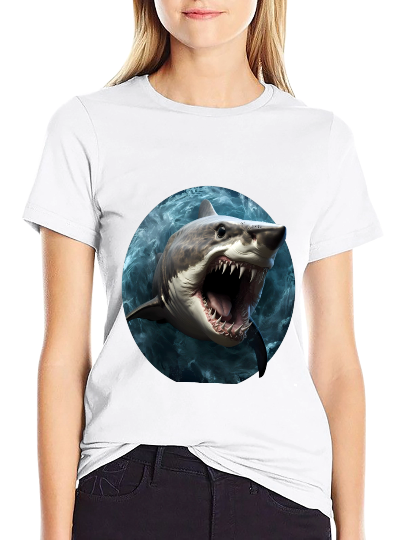 Shark Graphic Print T-Shirt