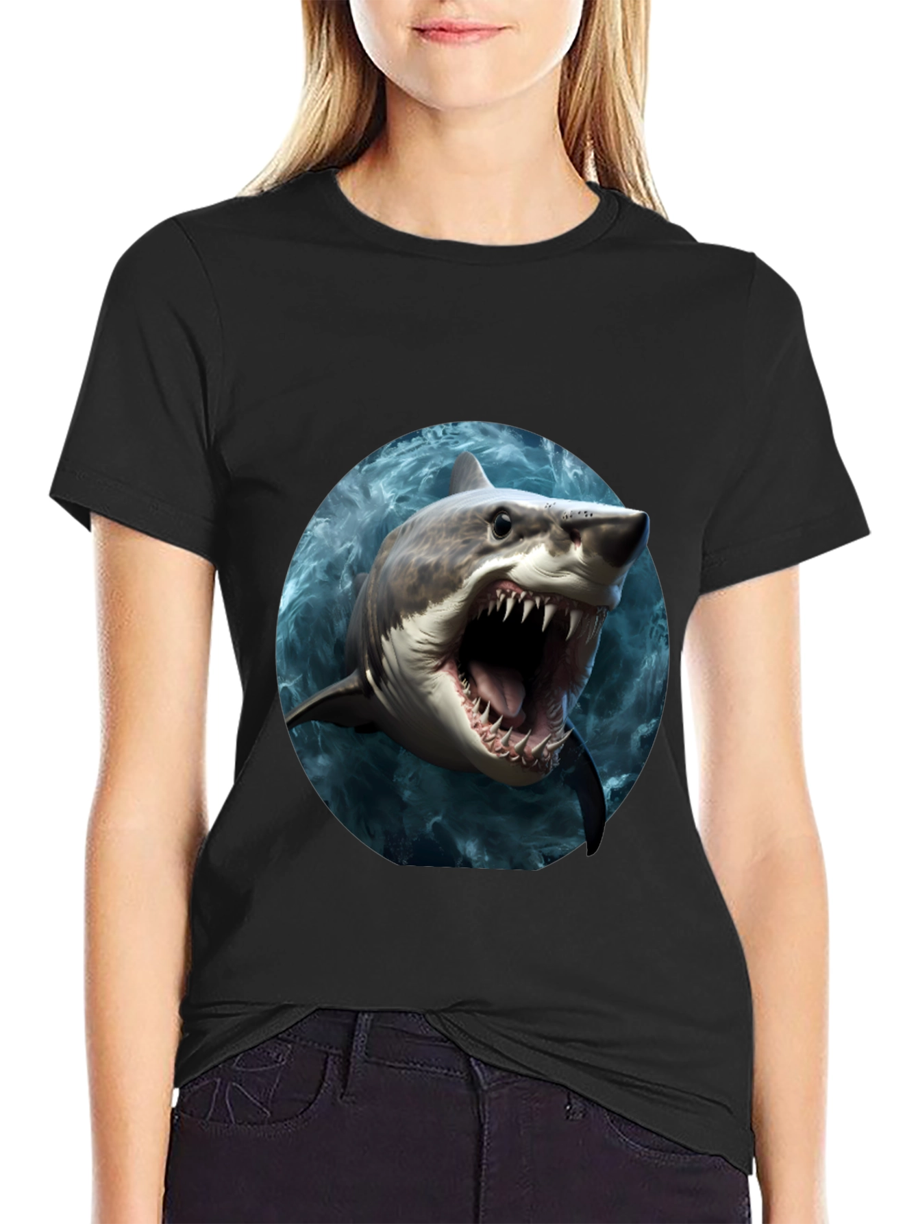 Shark Graphic Print T-Shirt
