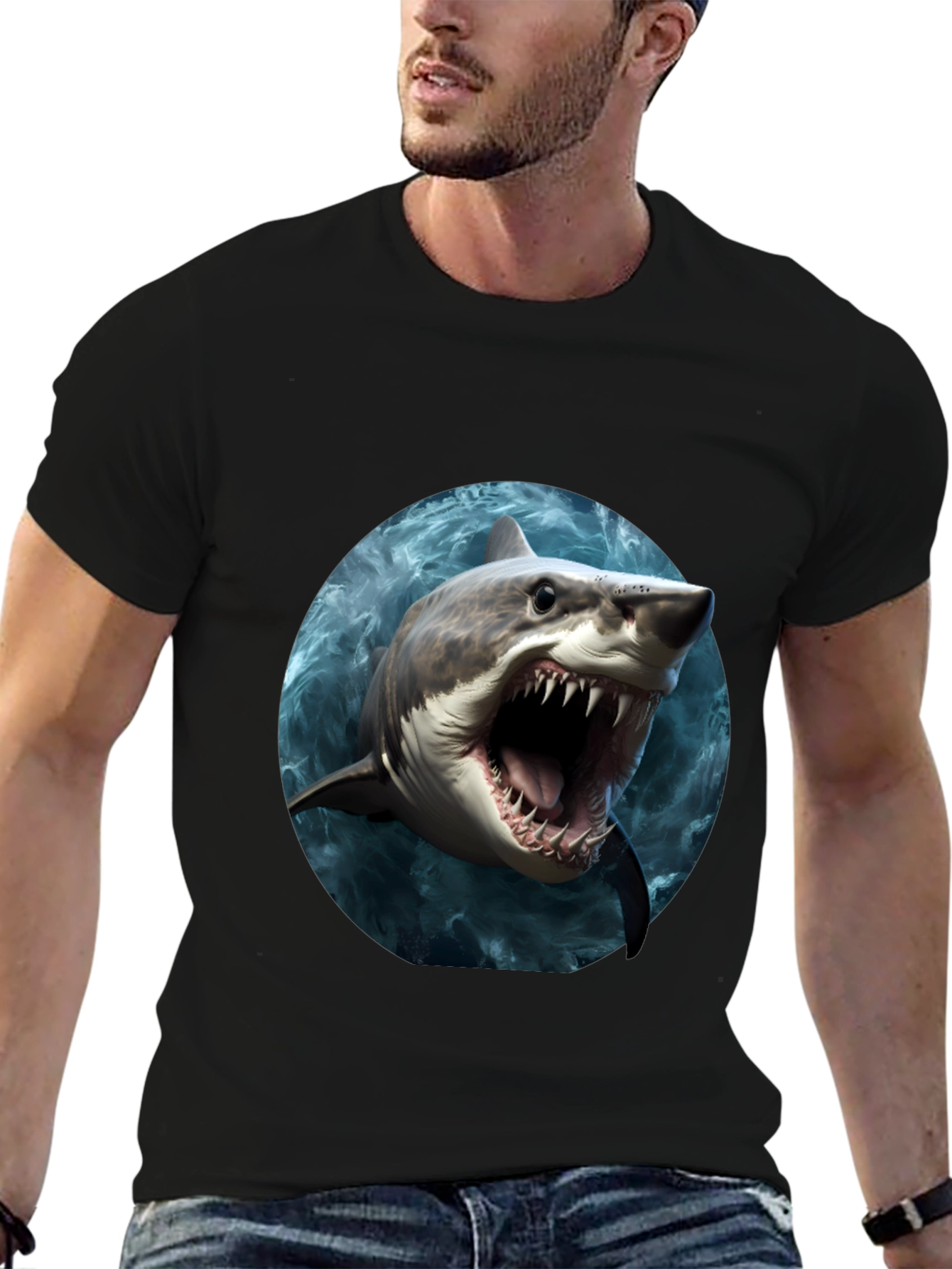Shark Graphic Print T-Shirt