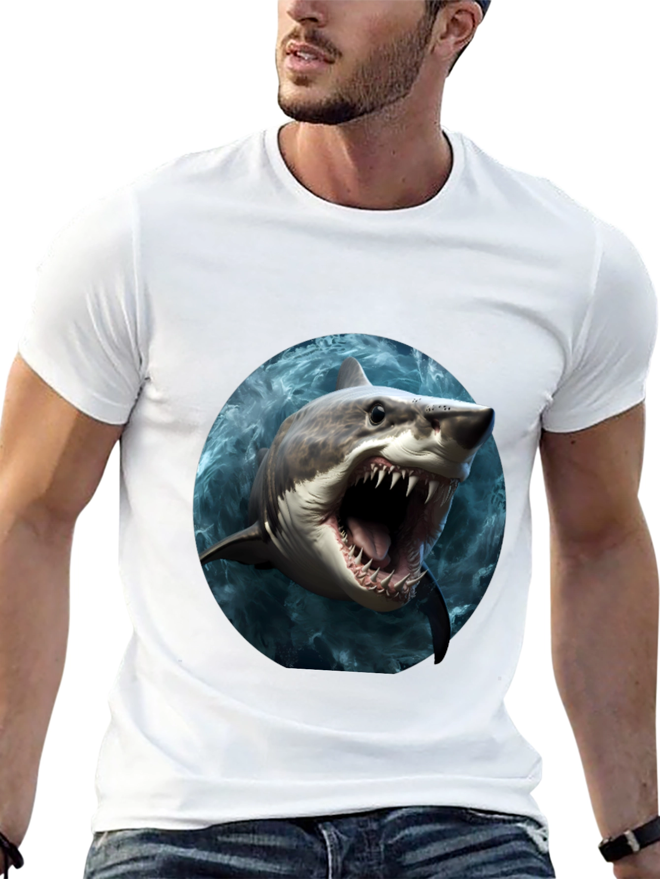 Shark Graphic Print T-Shirt