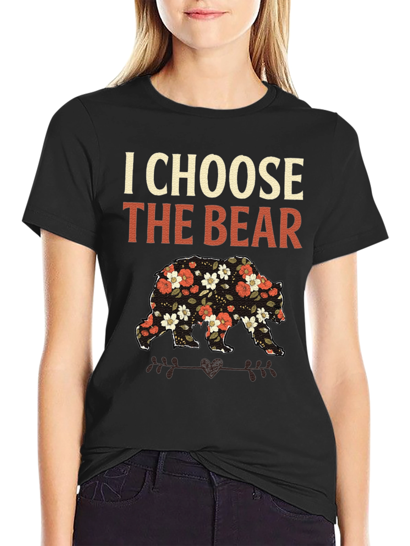 I Choose the Bear Floral T-Shirt
