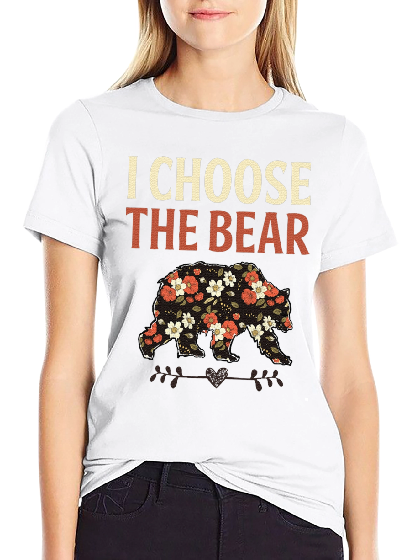 I Choose the Bear Floral T-Shirt